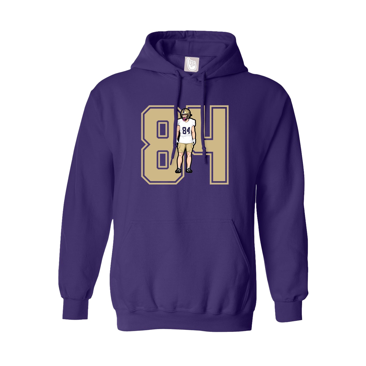 Youth Hoodie — Number in Purple