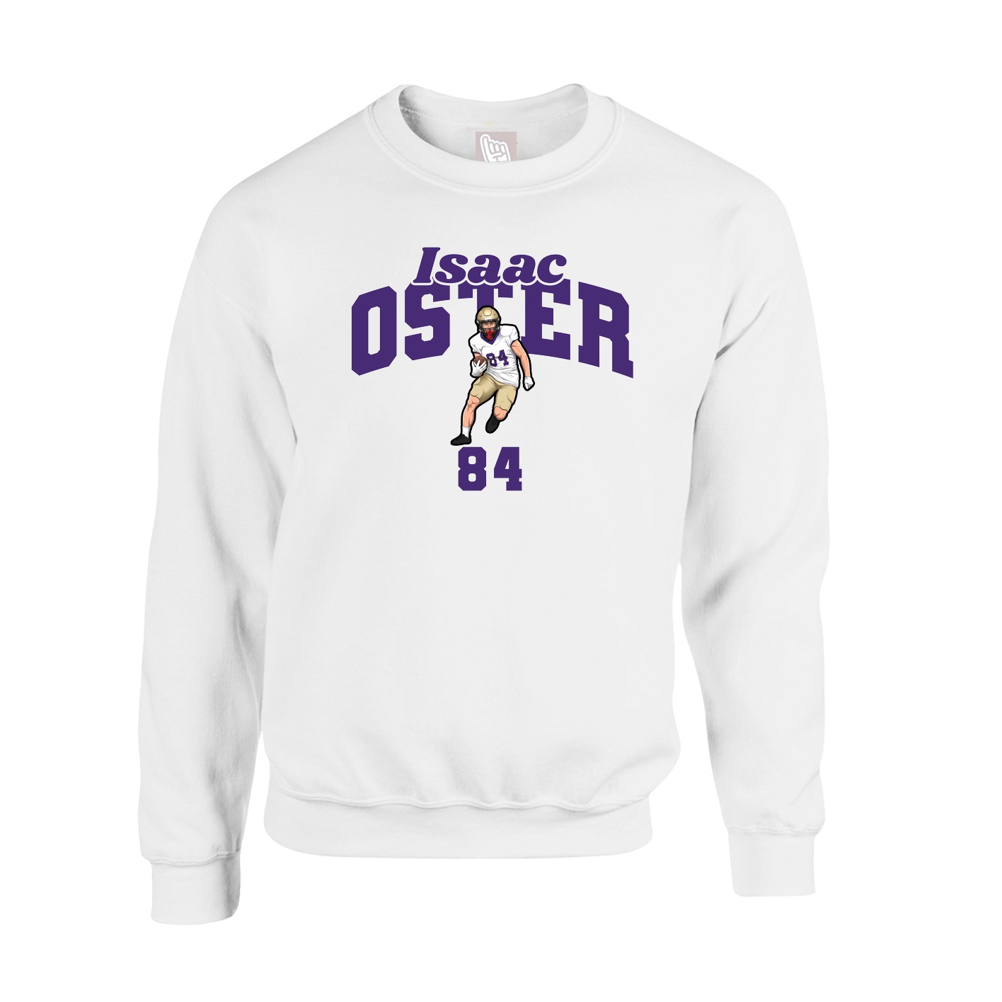 Fleece Crew — Signature Arch in White