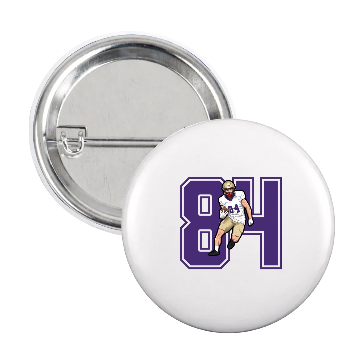 Game Day Button — Number in White