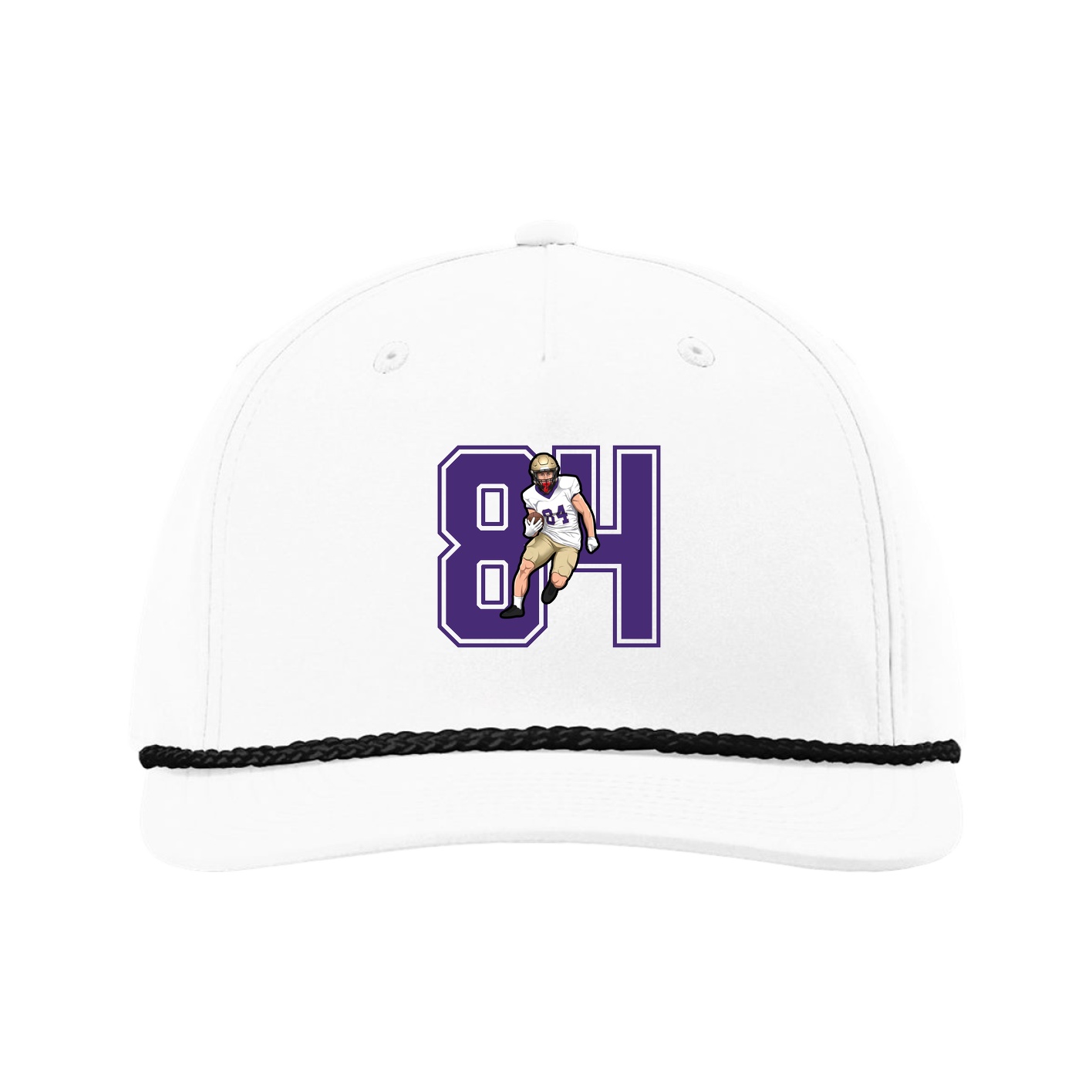 Five-Panel Classic Rope Cap — Number in White