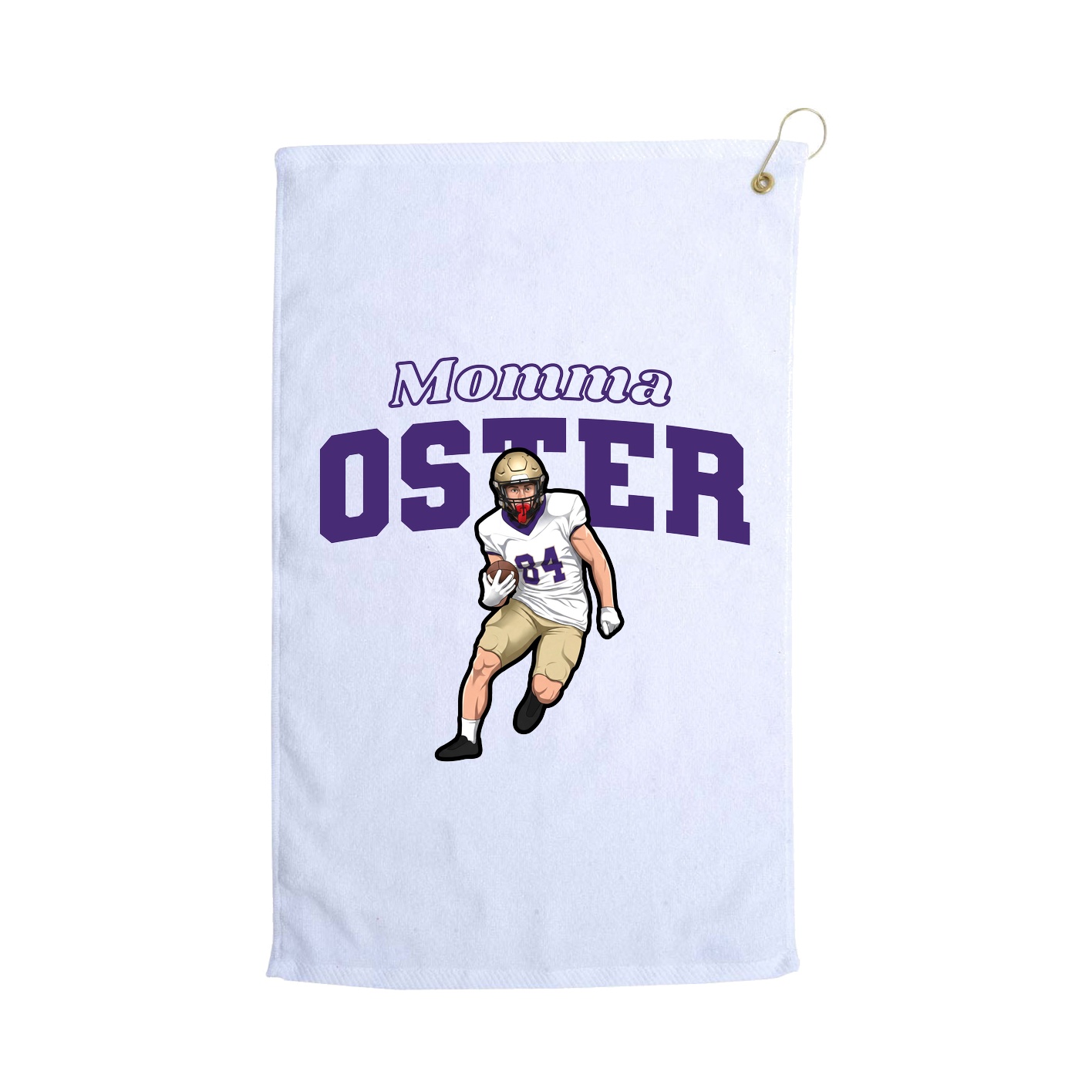 Golf Towel — Mothers Day Block in White