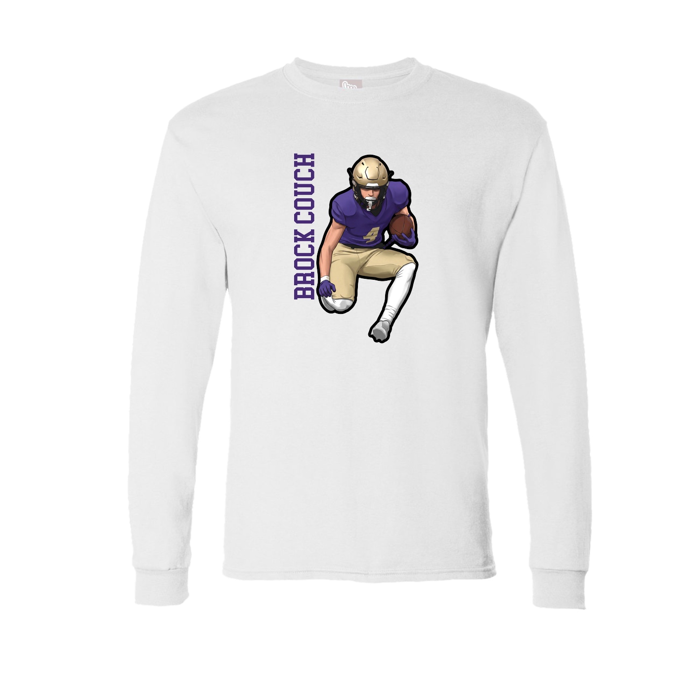 Long Sleeve Tee — Name Vertical in White