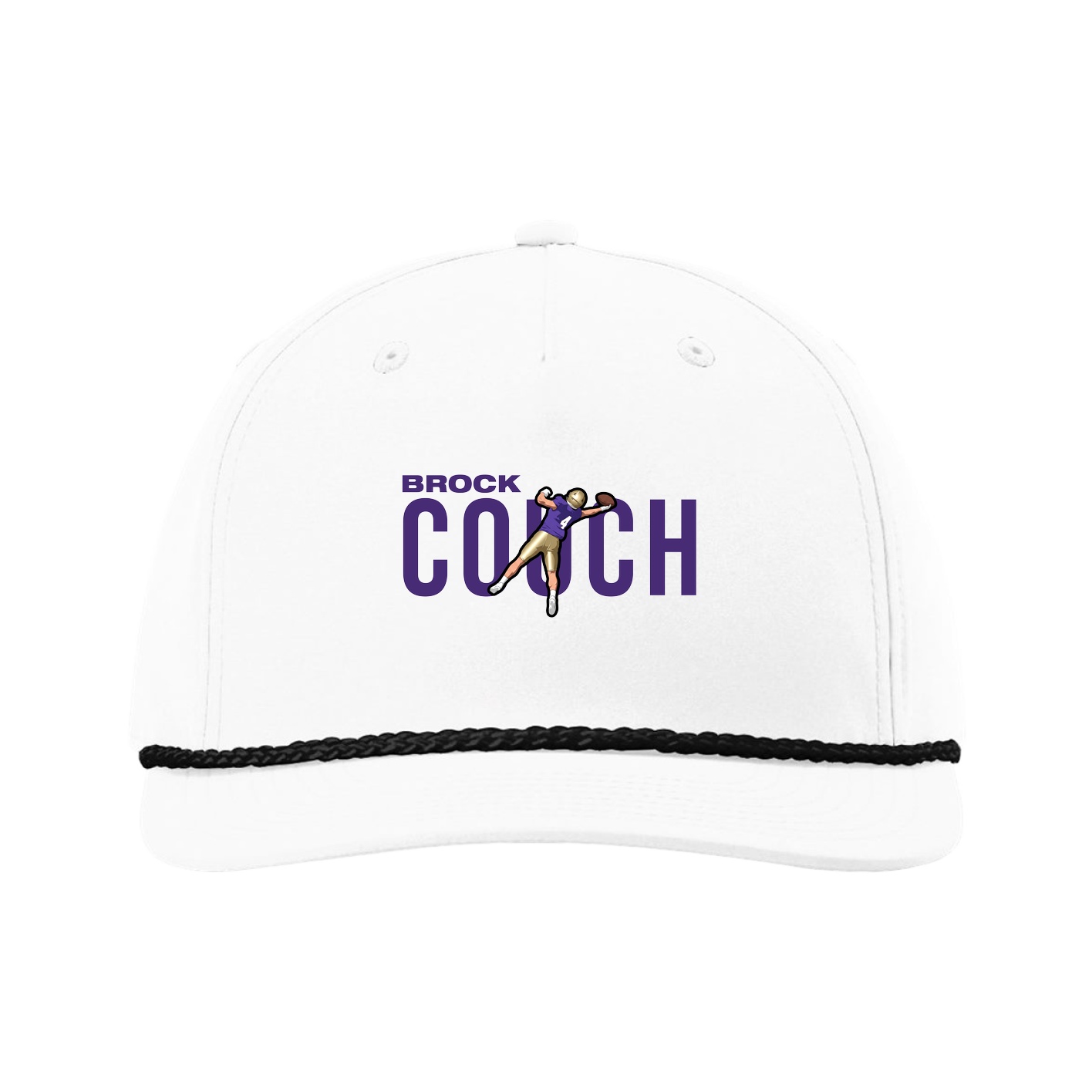 Five-Panel Classic Rope Cap — Player Name in White