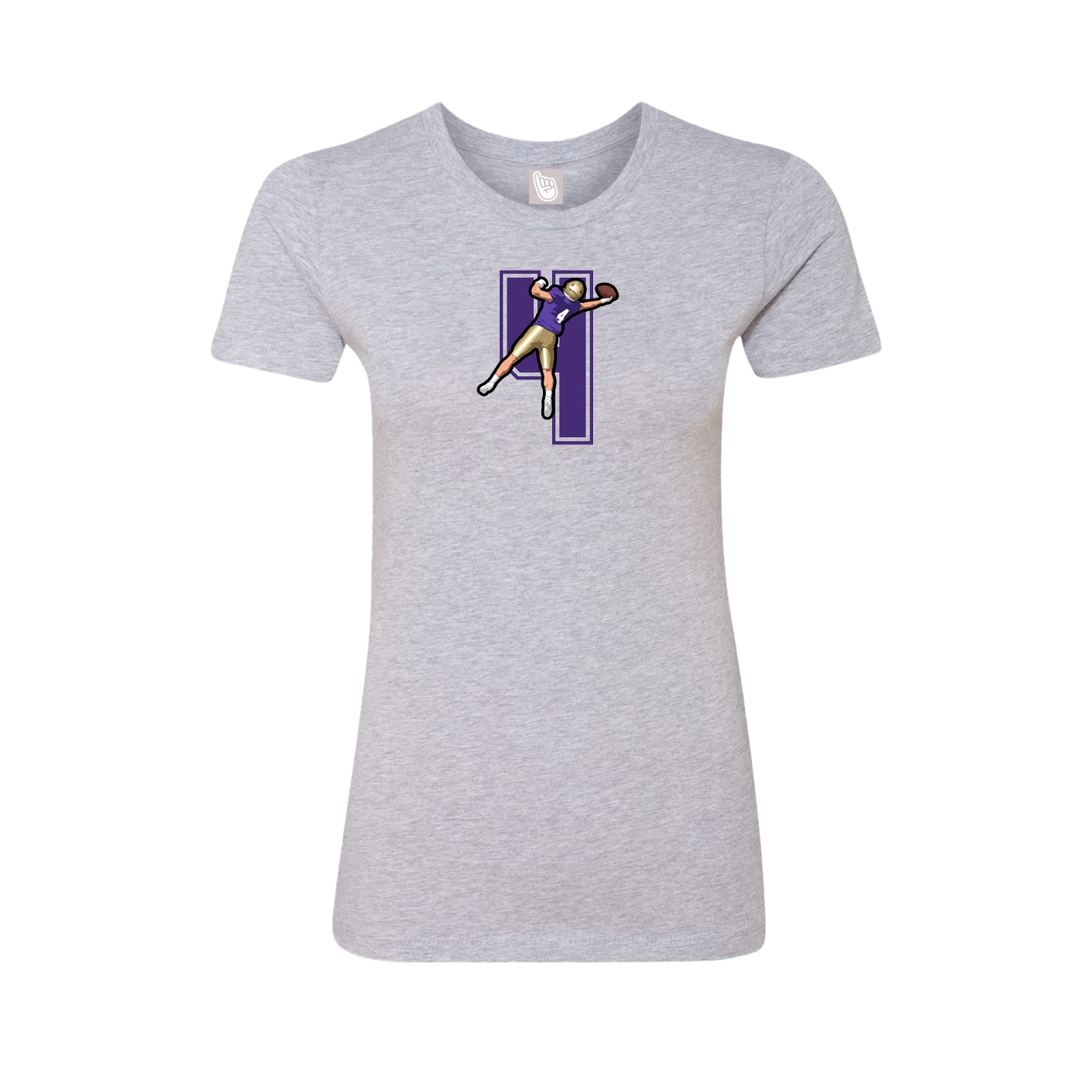 Fitted Women's Tee — Number in Grey