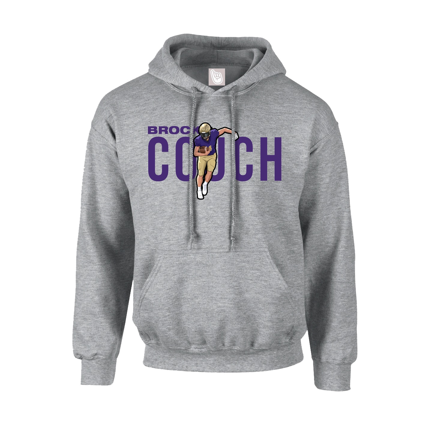 Youth Hoodie — Player Name in Grey