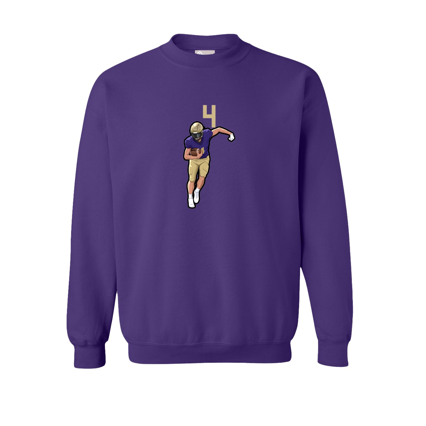 Fleece Crew — Number Top in Purple