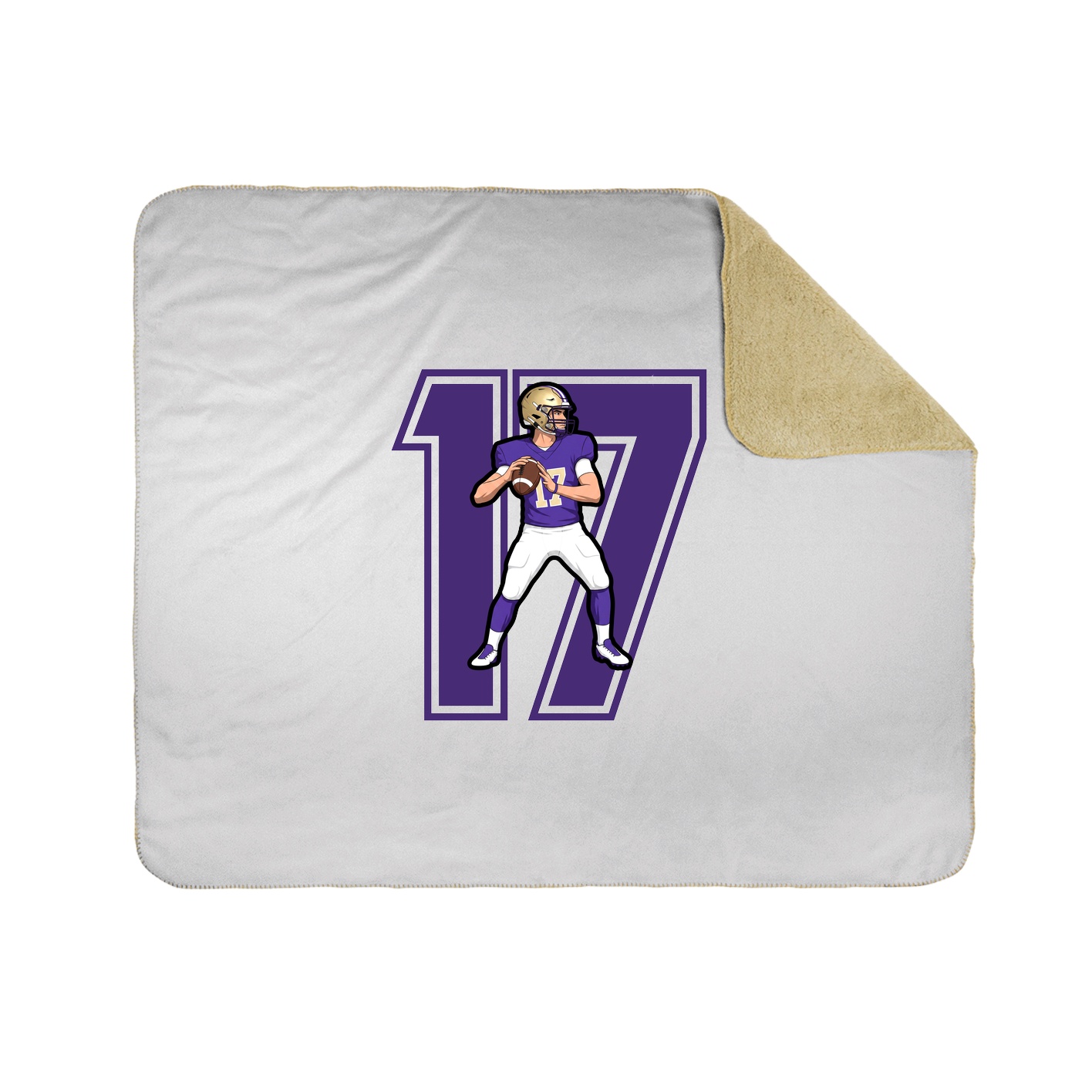 Throw Blanket — Number in White