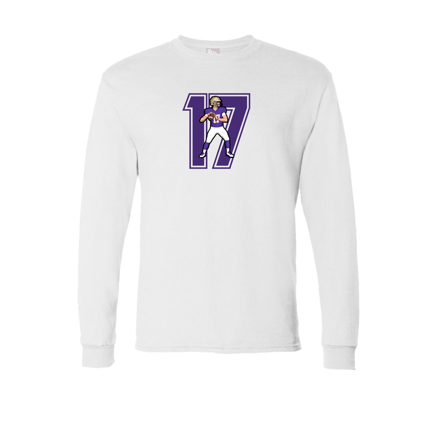 Long Sleeve Tee — Number in White