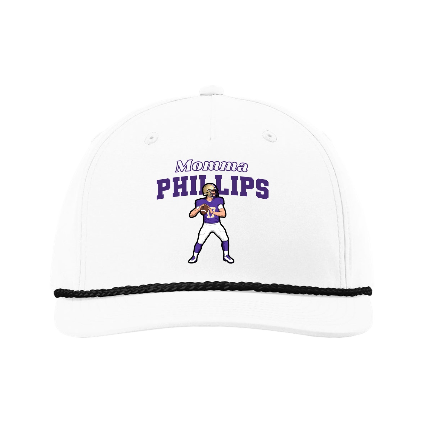 Five-Panel Classic Rope Cap — Mothers Day Block in White