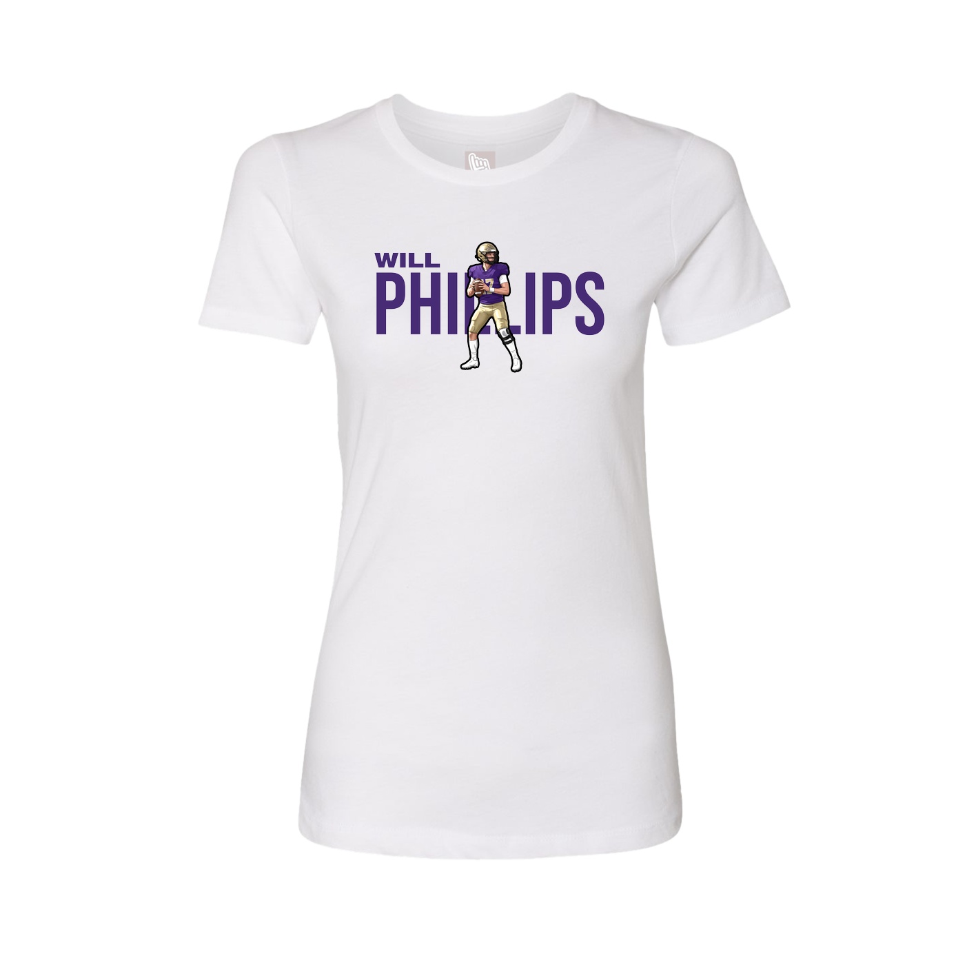 Fitted Women's Tee — Player Name in White