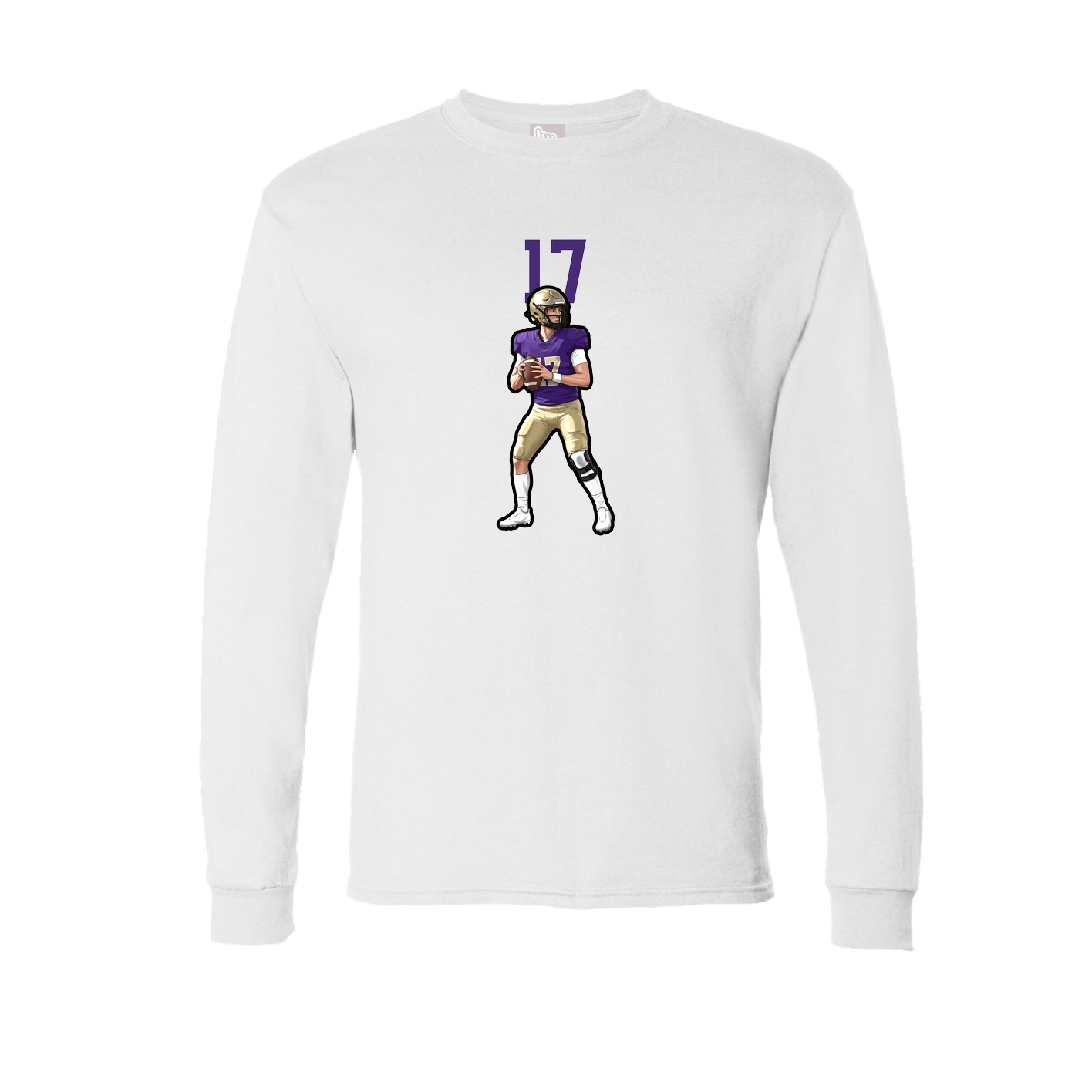 Long Sleeve Tee — Number Top in White