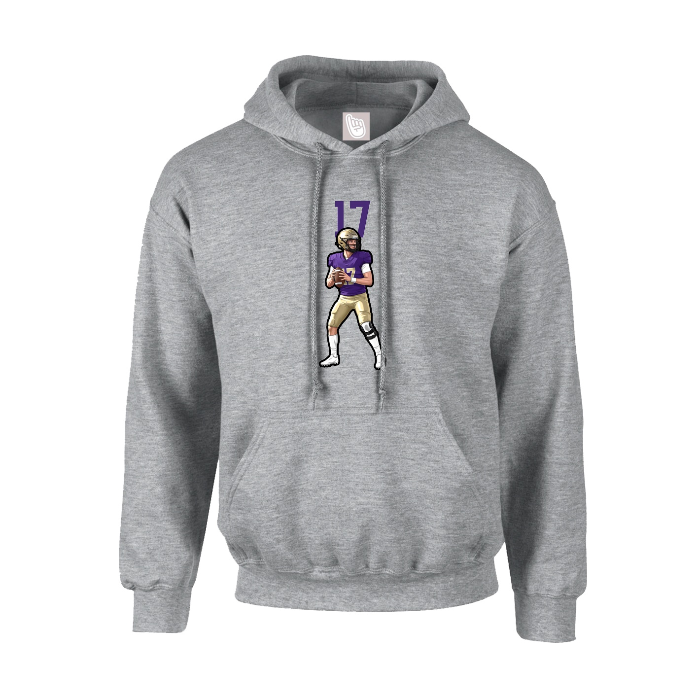 Youth Hoodie — Number Top in Grey