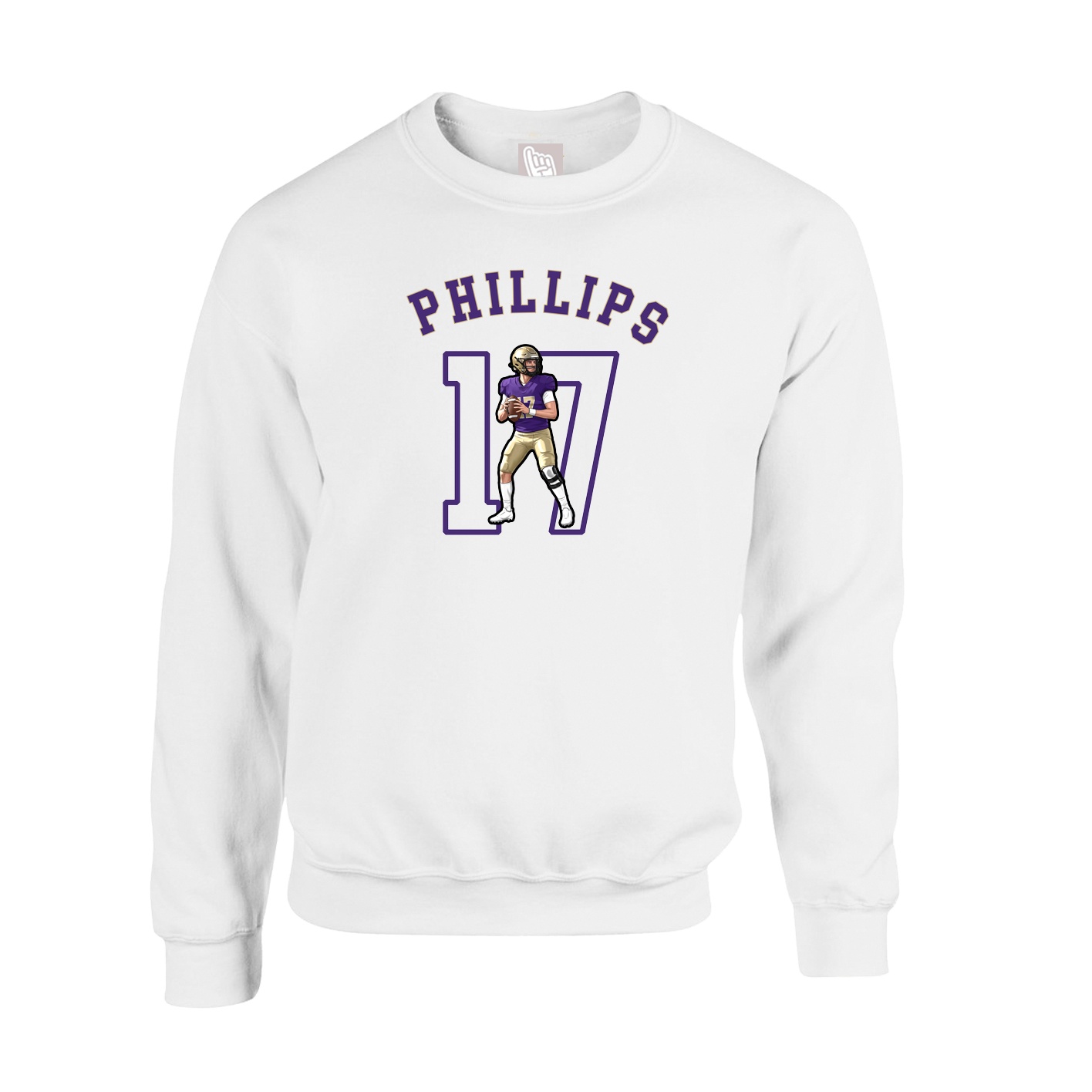 Fleece Crew — Shirsey Arch in White