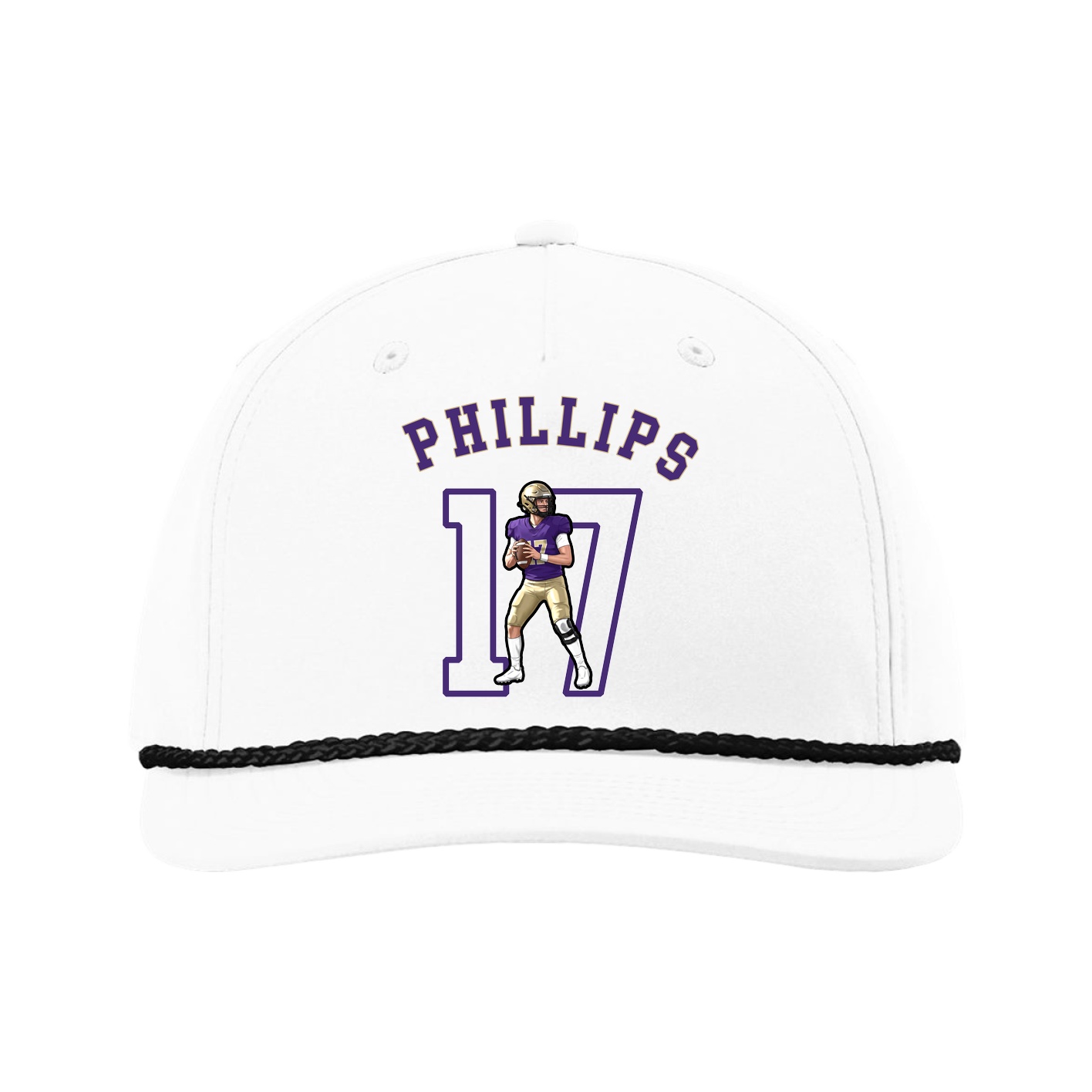 Five-Panel Classic Rope Cap — Shirsey Arch in White