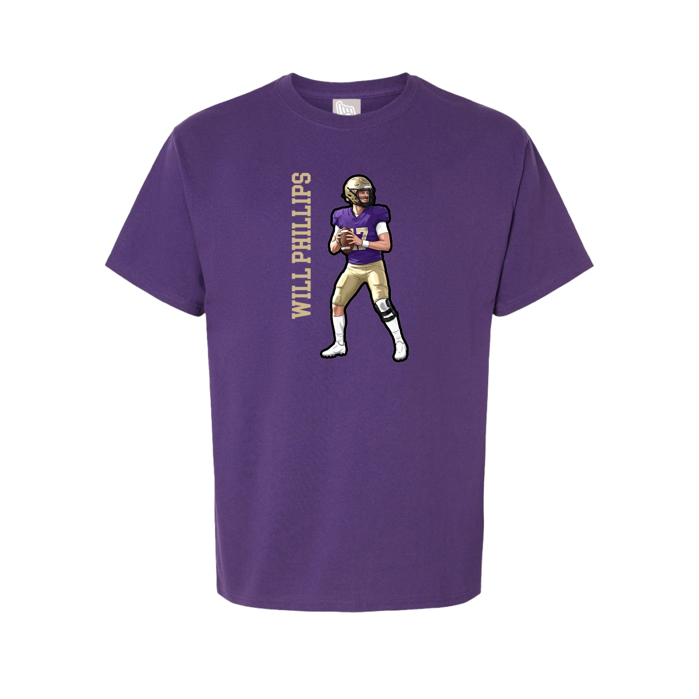 Youth Tee — Name Vertical in Purple