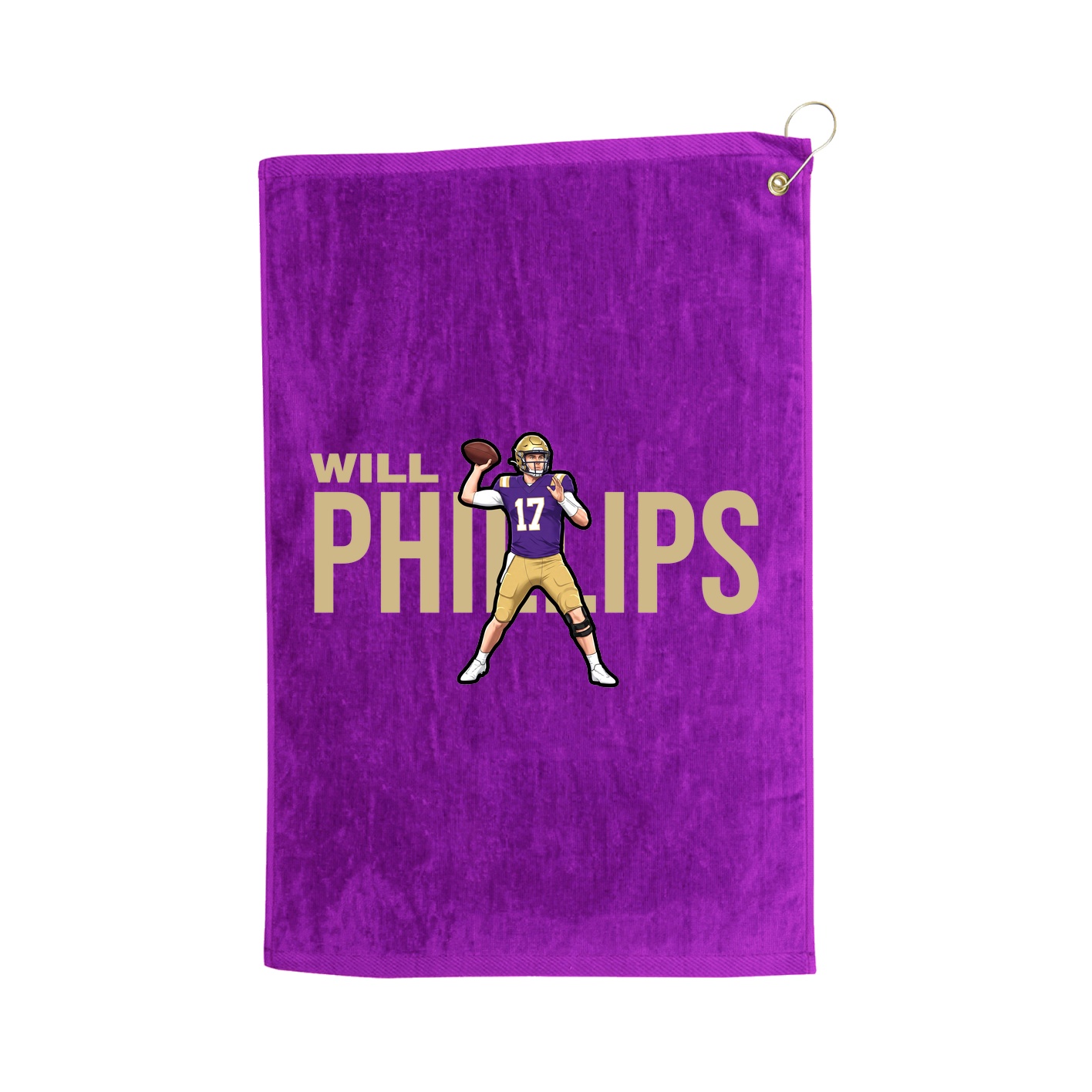 Golf Towel — Player Name in Purple