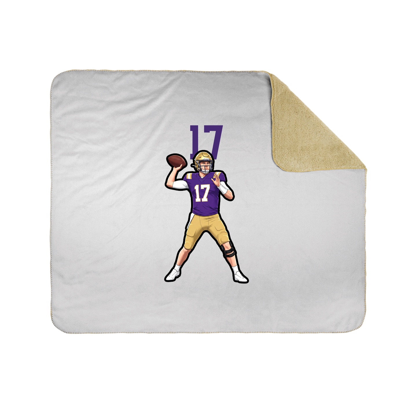 Throw Blanket — Number Top in White