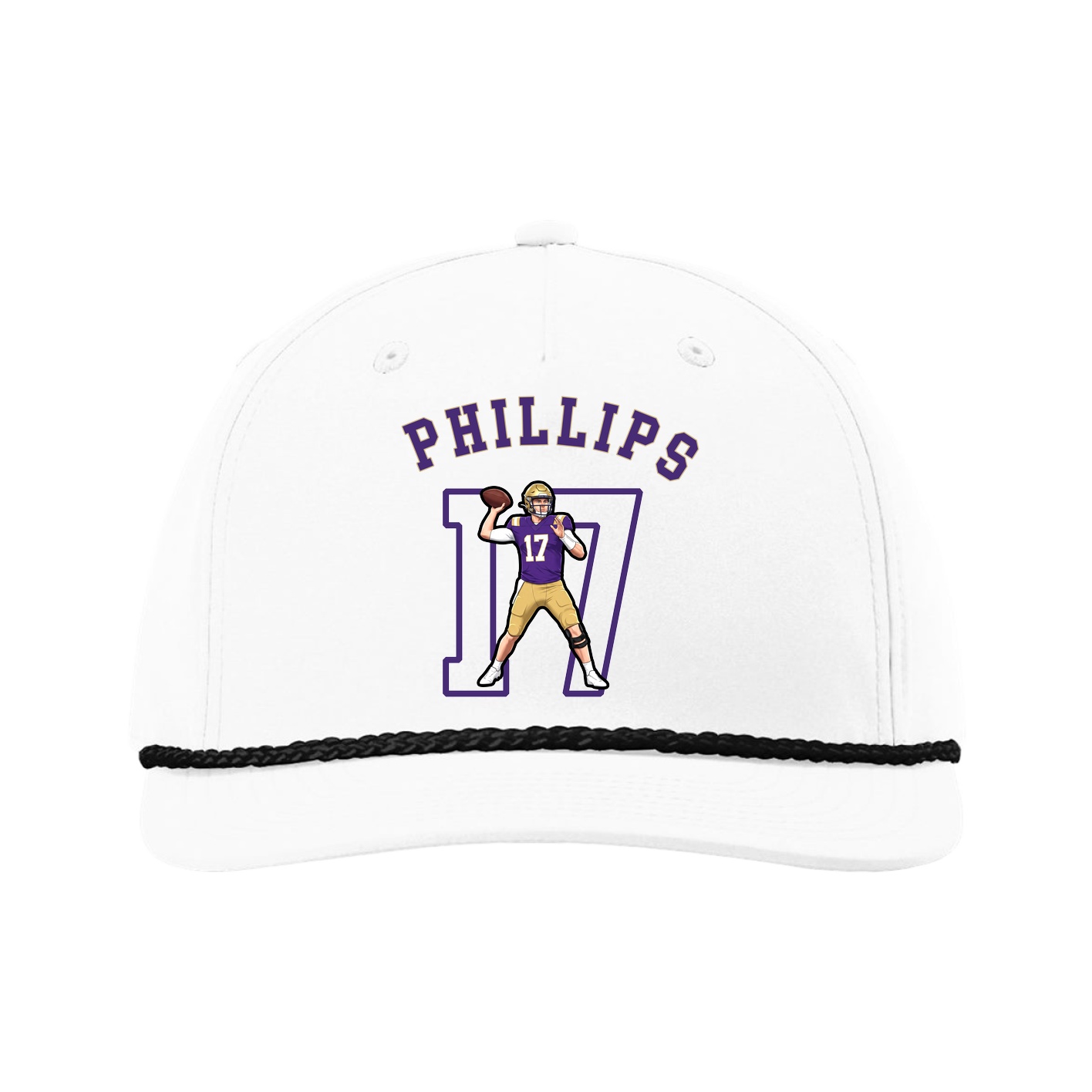 Five-Panel Classic Rope Cap — Shirsey Arch in White