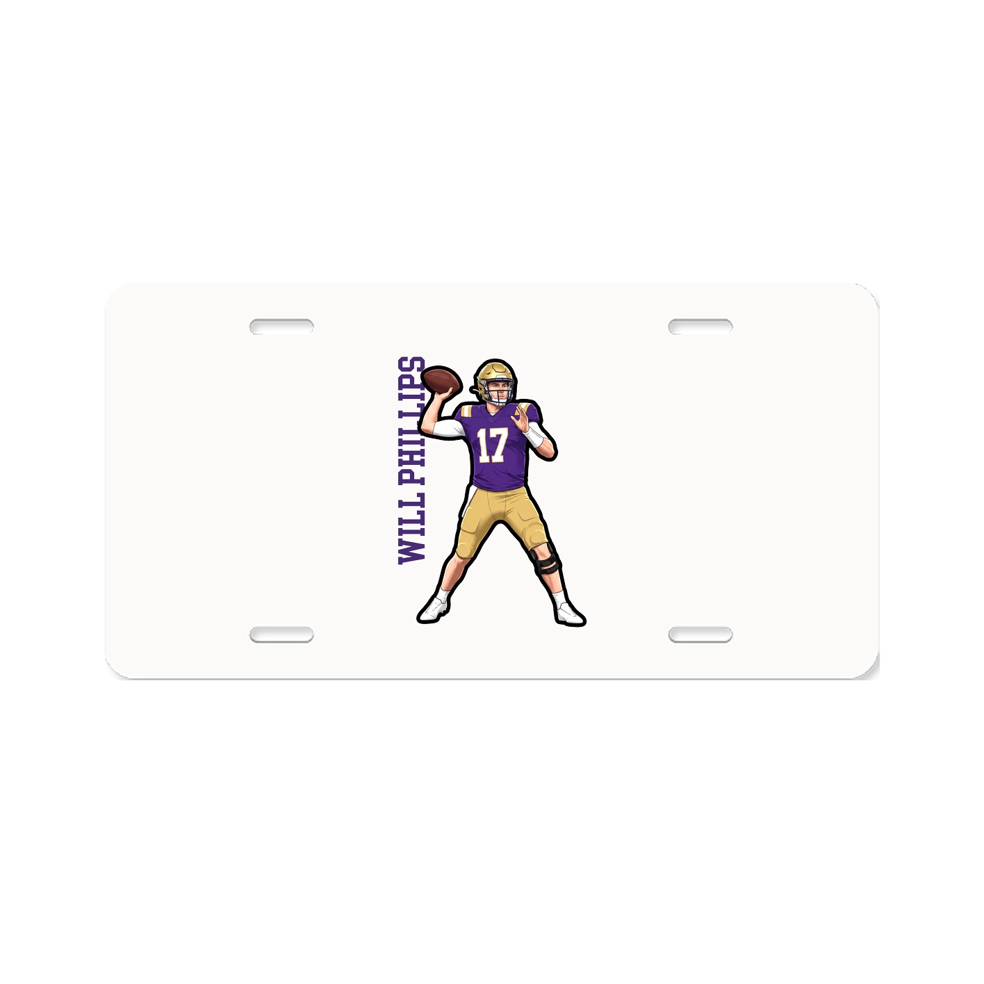 License Plate — Name Vertical in Classic