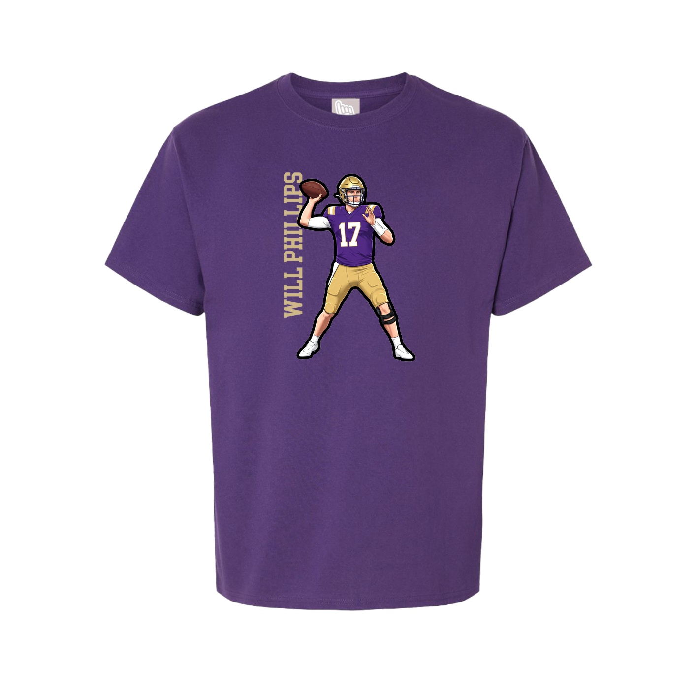 Youth Tee — Name Vertical in Purple