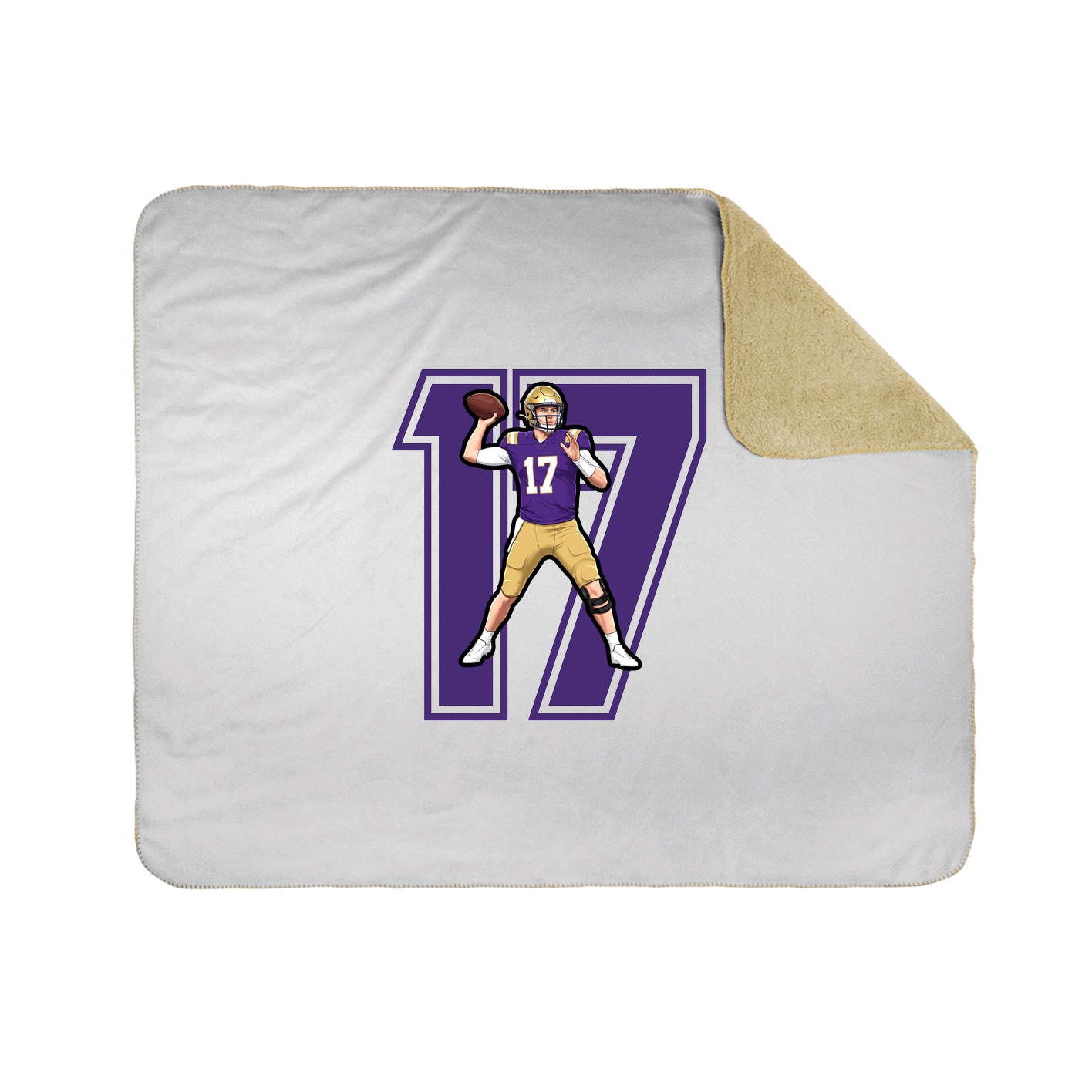 Throw Blanket — Number in White