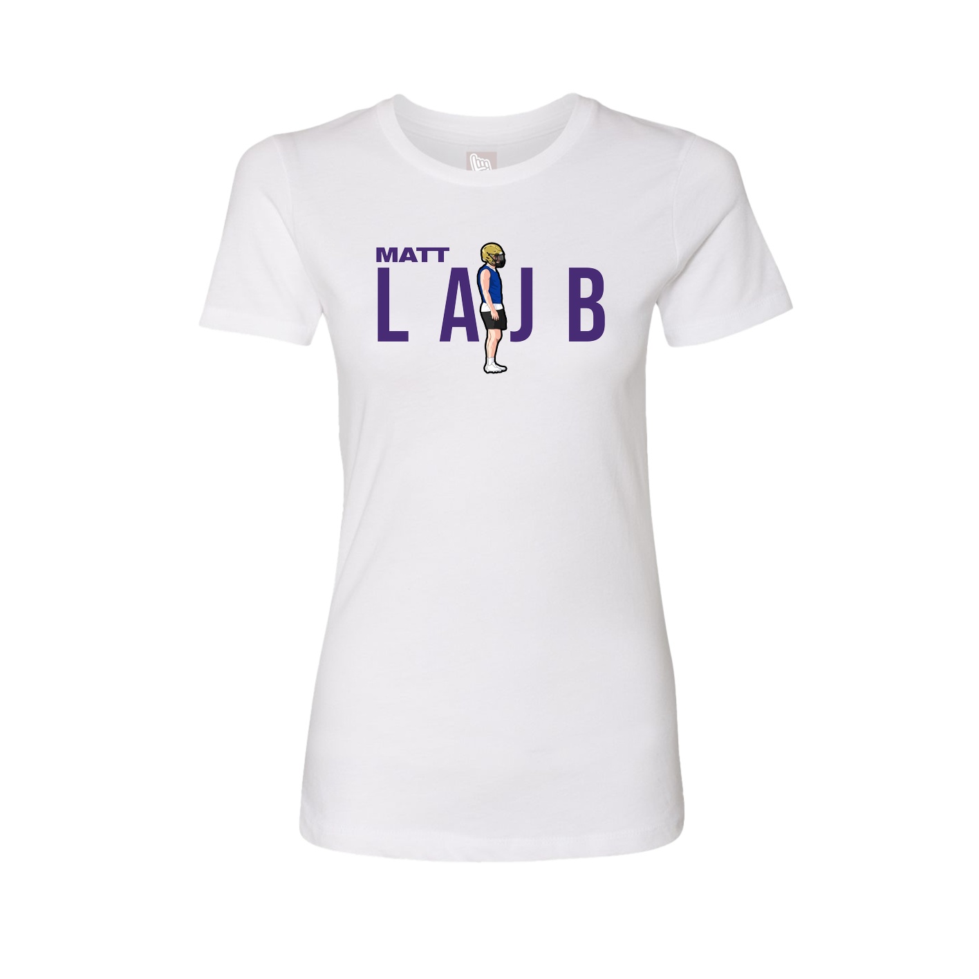 Fitted Women's Tee — Player Name in White