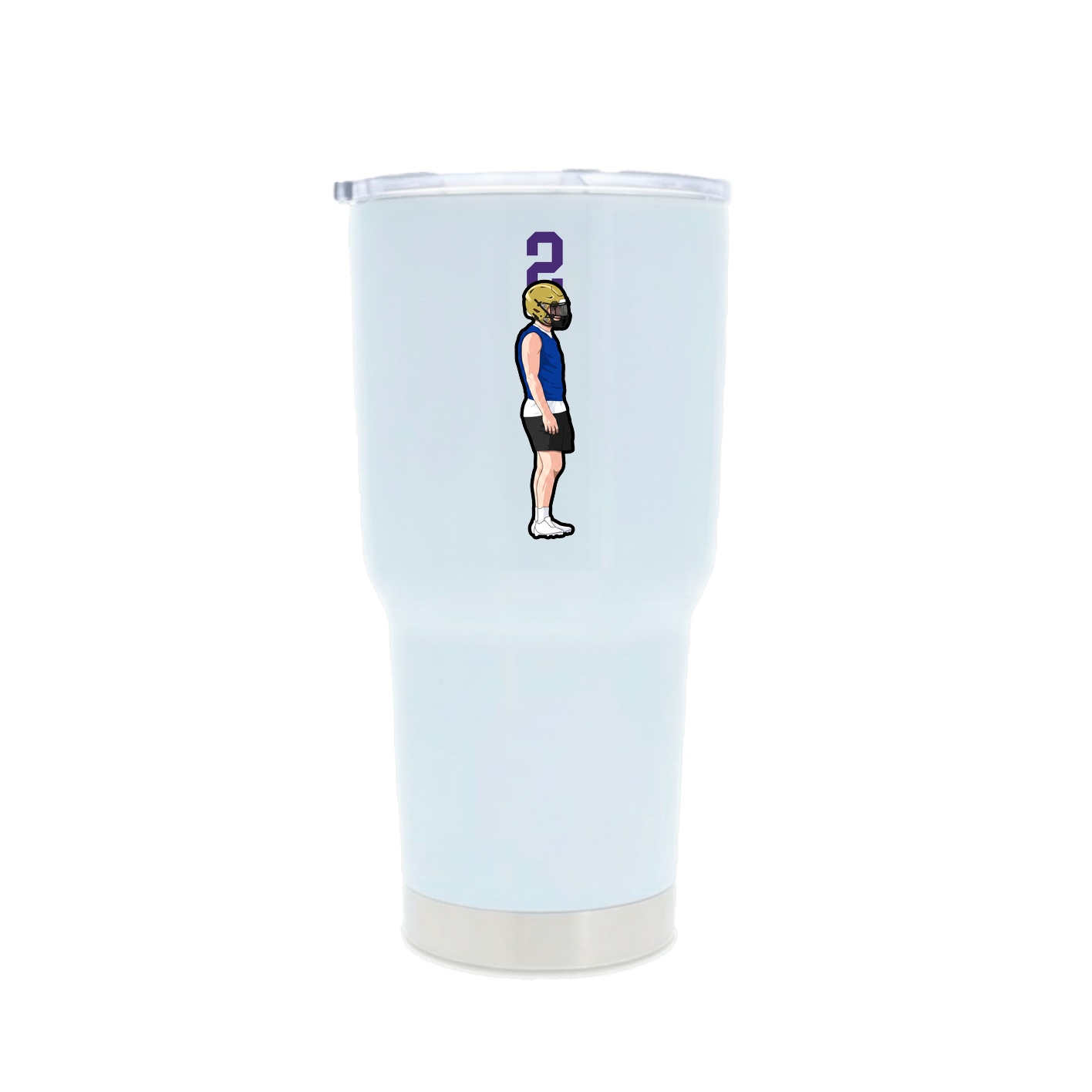 30oz Stainless Steel Tumbler — Number Top in White
