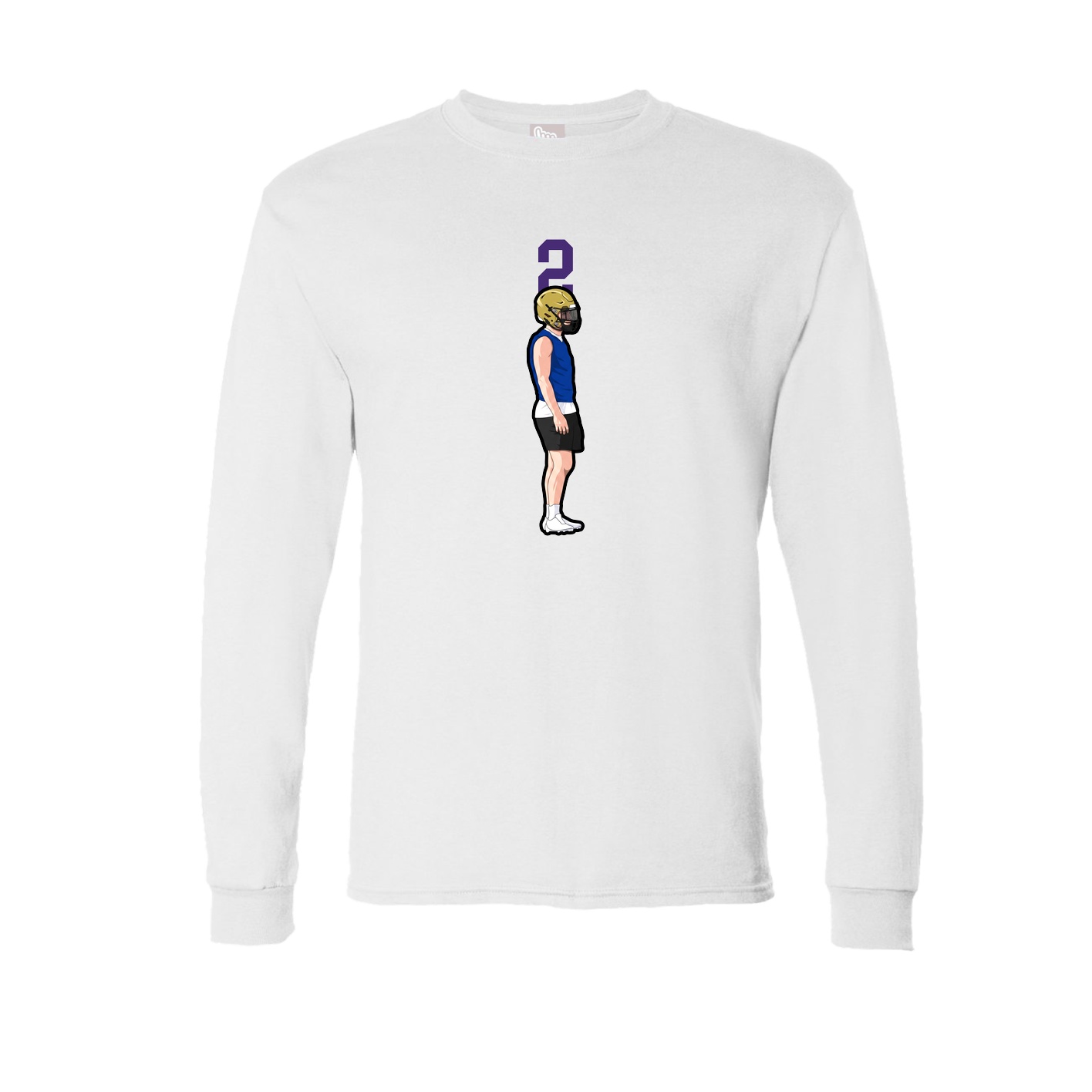 Long Sleeve Tee — Number Top in White