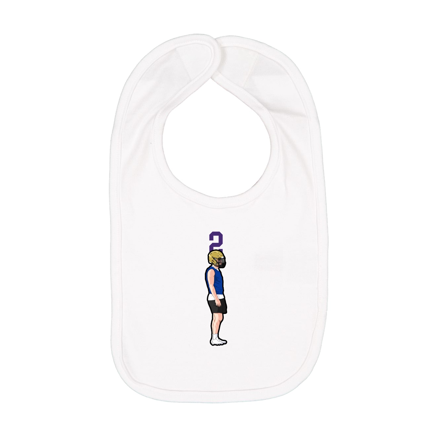Infant Bib — Number Top in White