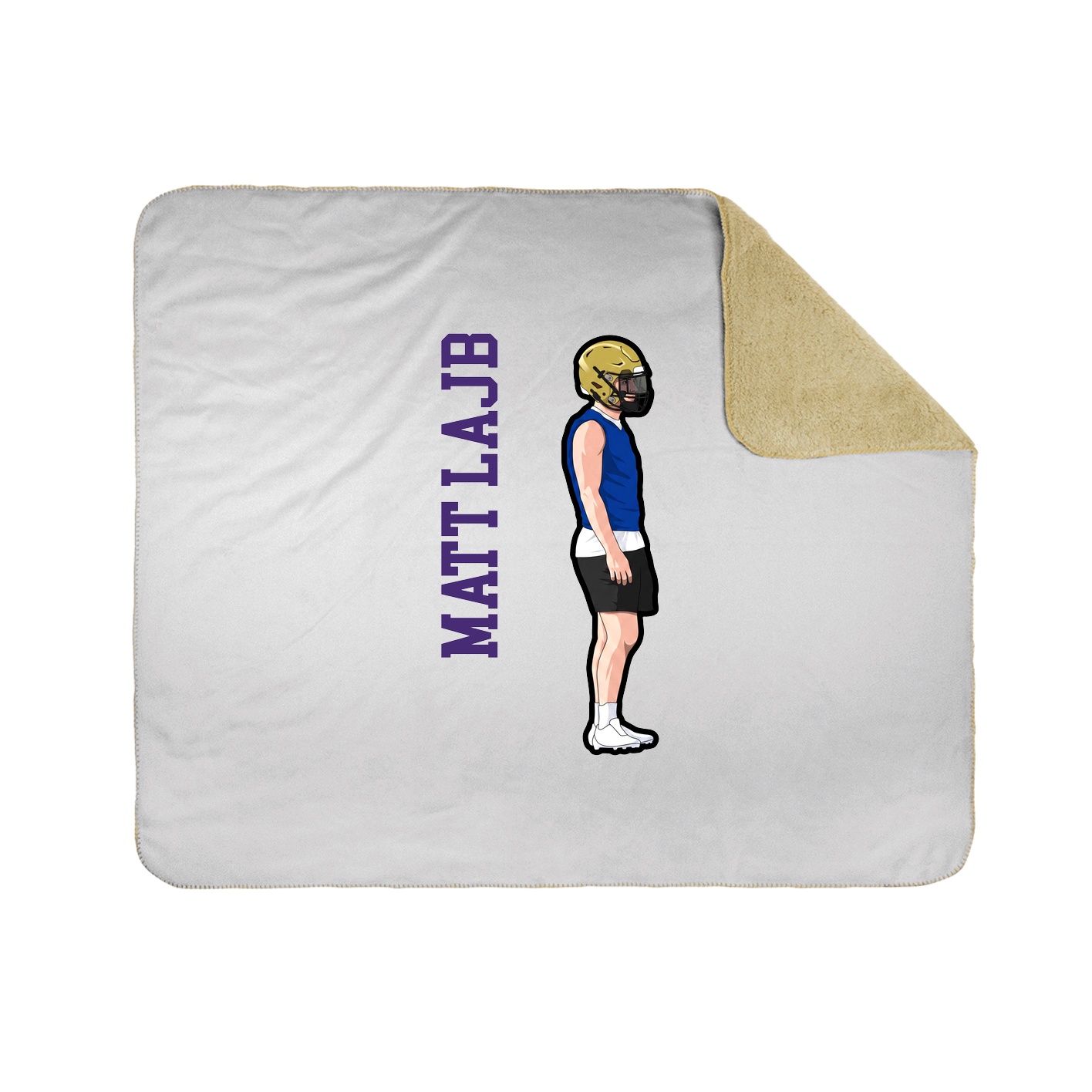 Throw Blanket — Name Vertical in White