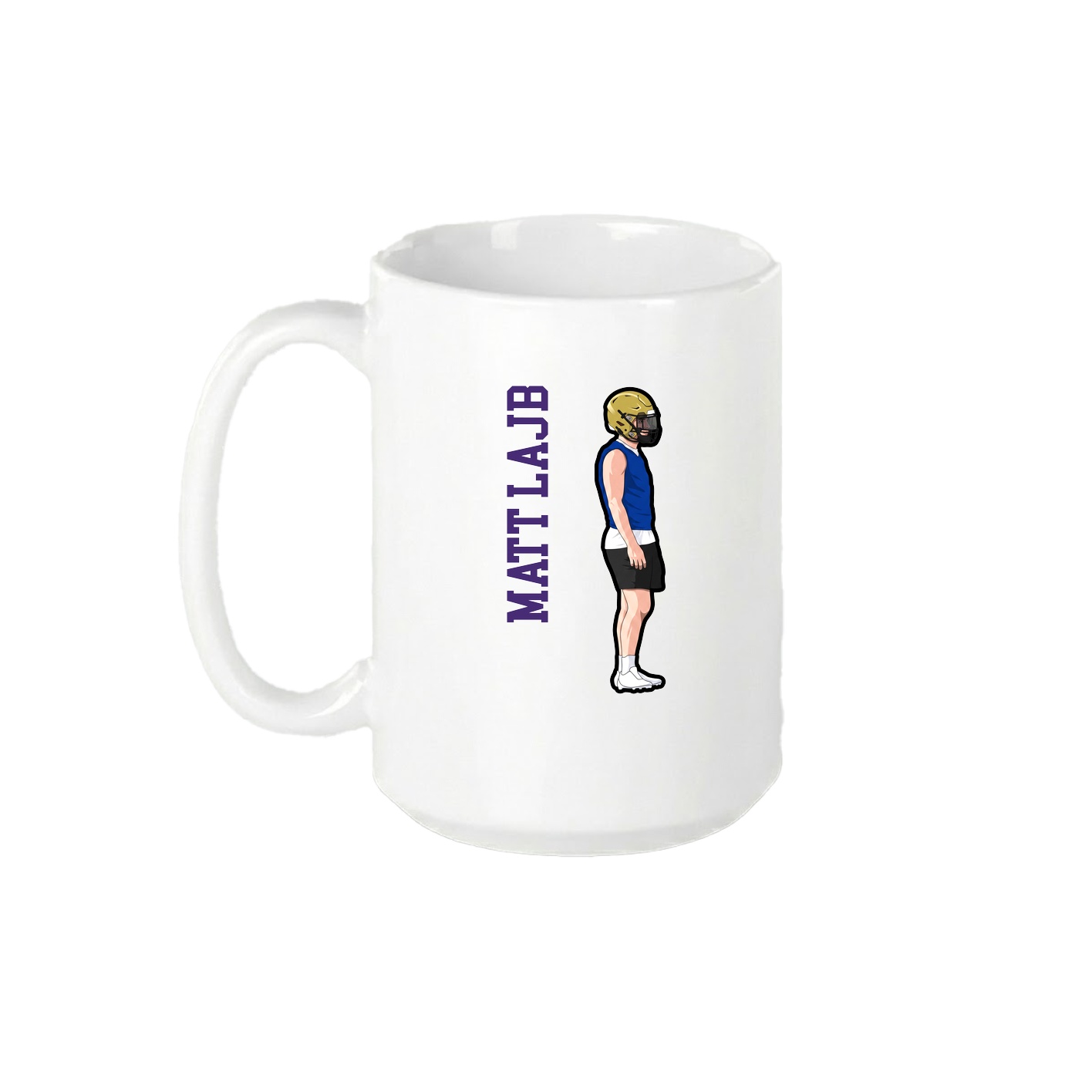 15oz Coffee Mug — Name Vertical in White