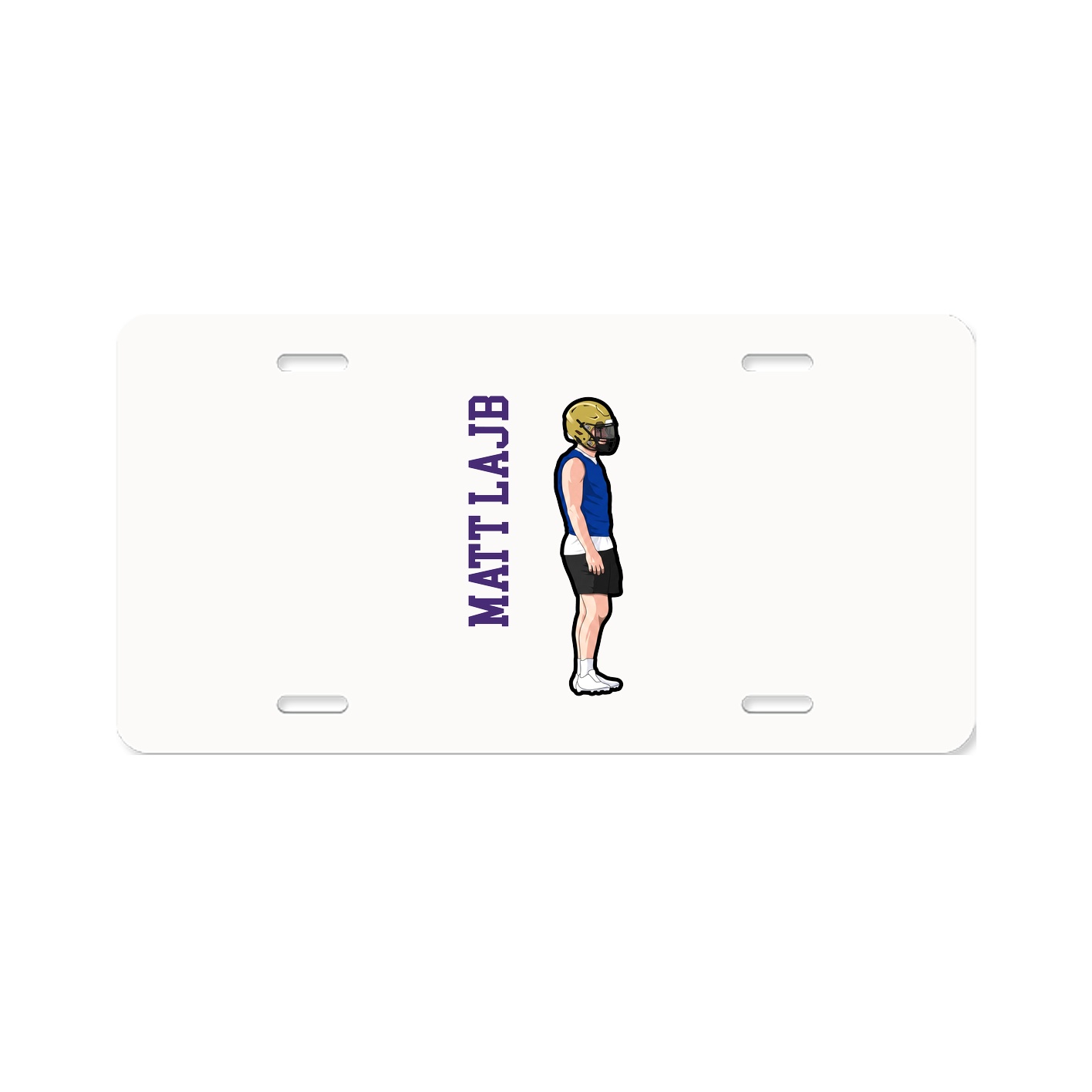 License Plate — Name Vertical in Classic