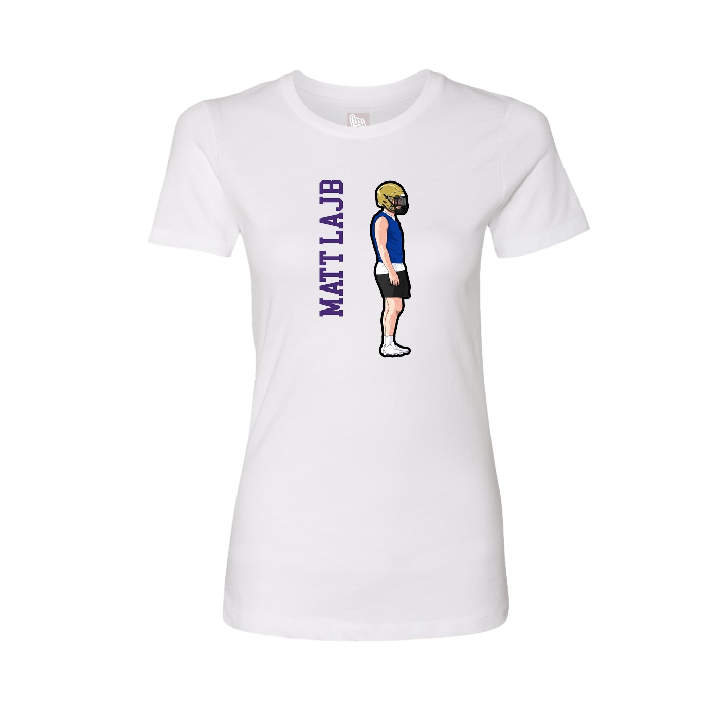 Fitted Women's Tee — Name Vertical in White