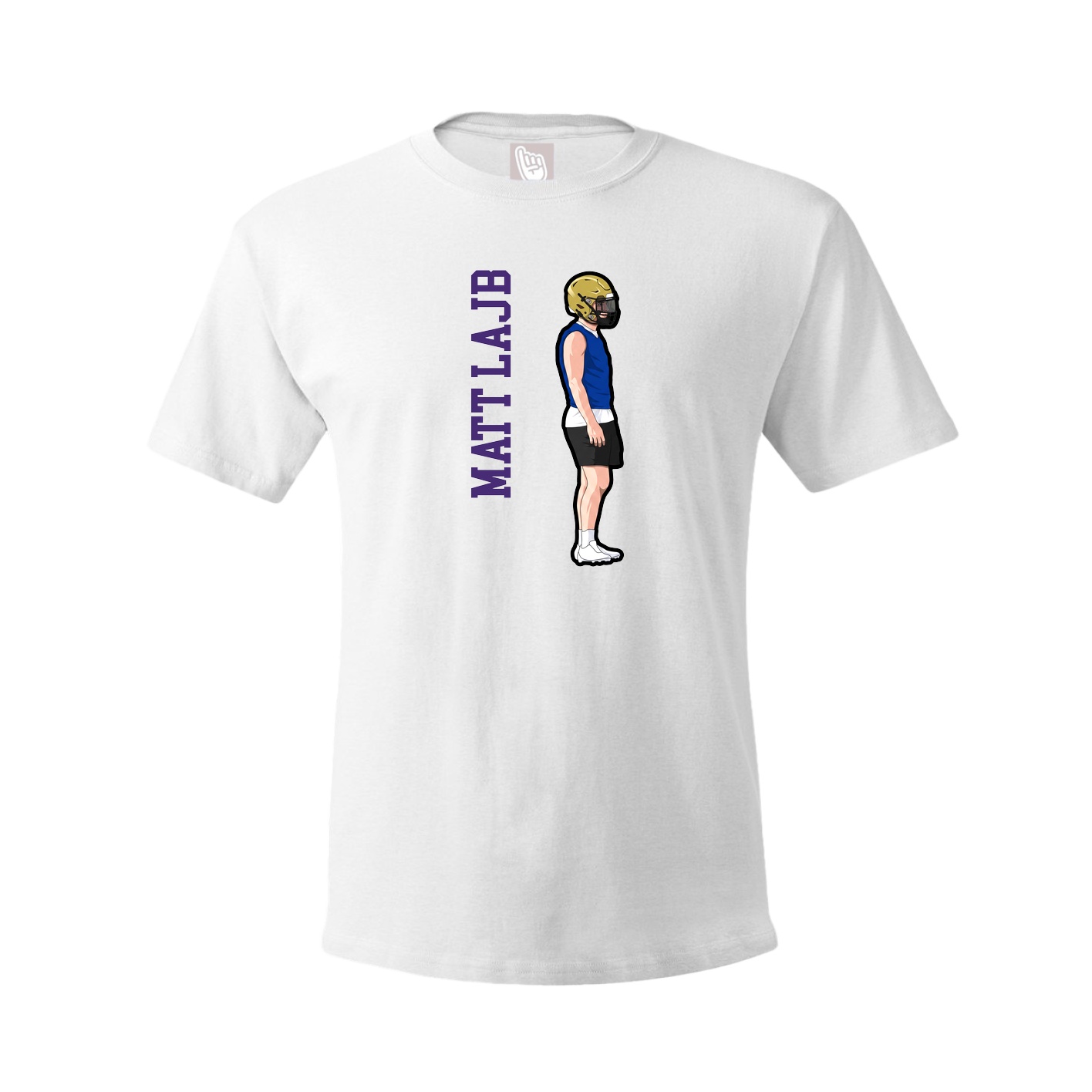 Youth Tee — Name Vertical in White