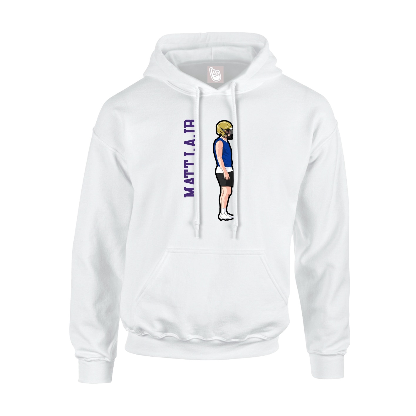 Hoodie — Name Vertical in White