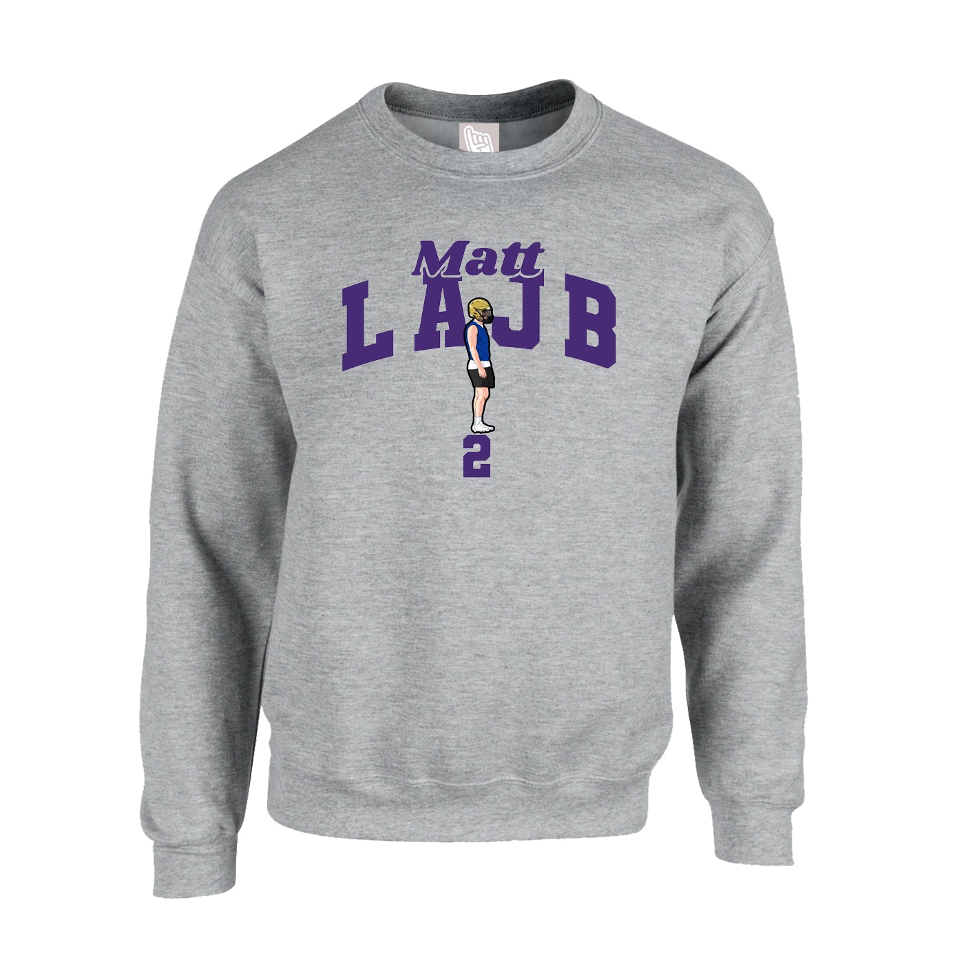 Fleece Crew — Signature Arch in Grey