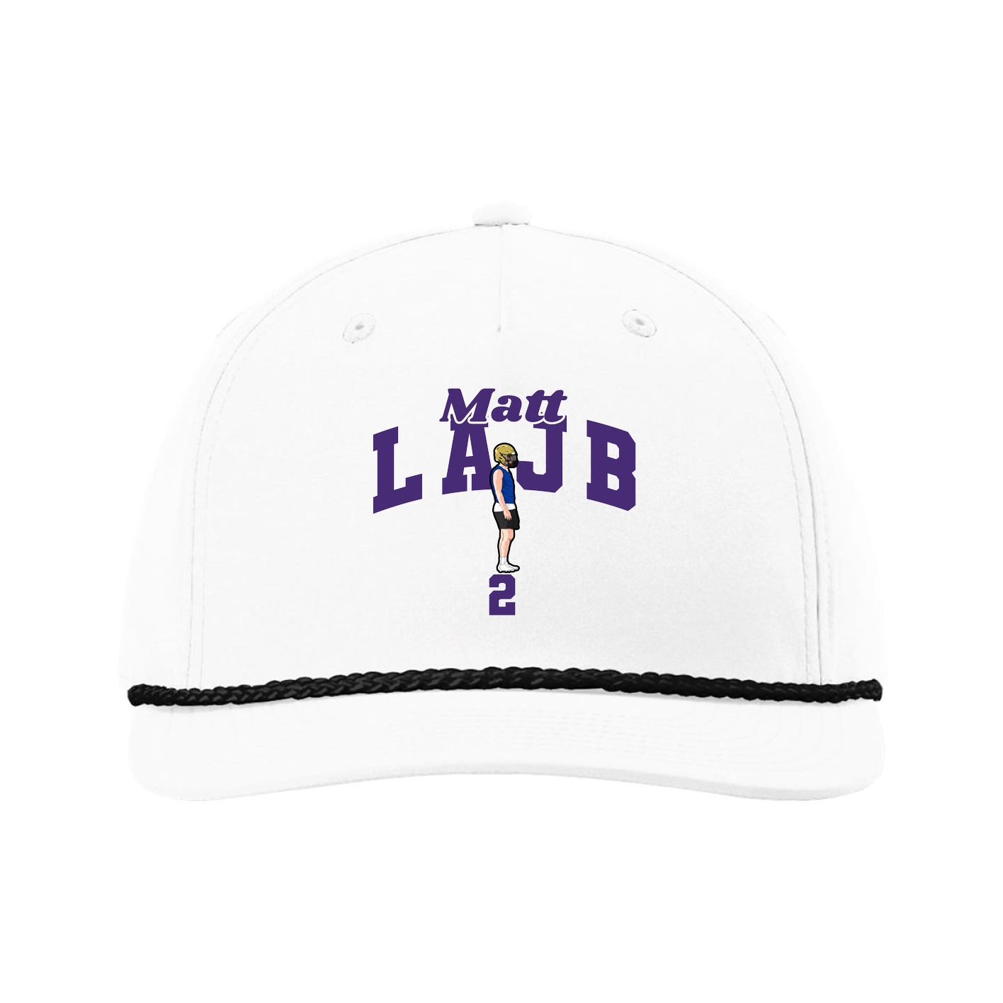 Five-Panel Classic Rope Cap — Signature Arch in White