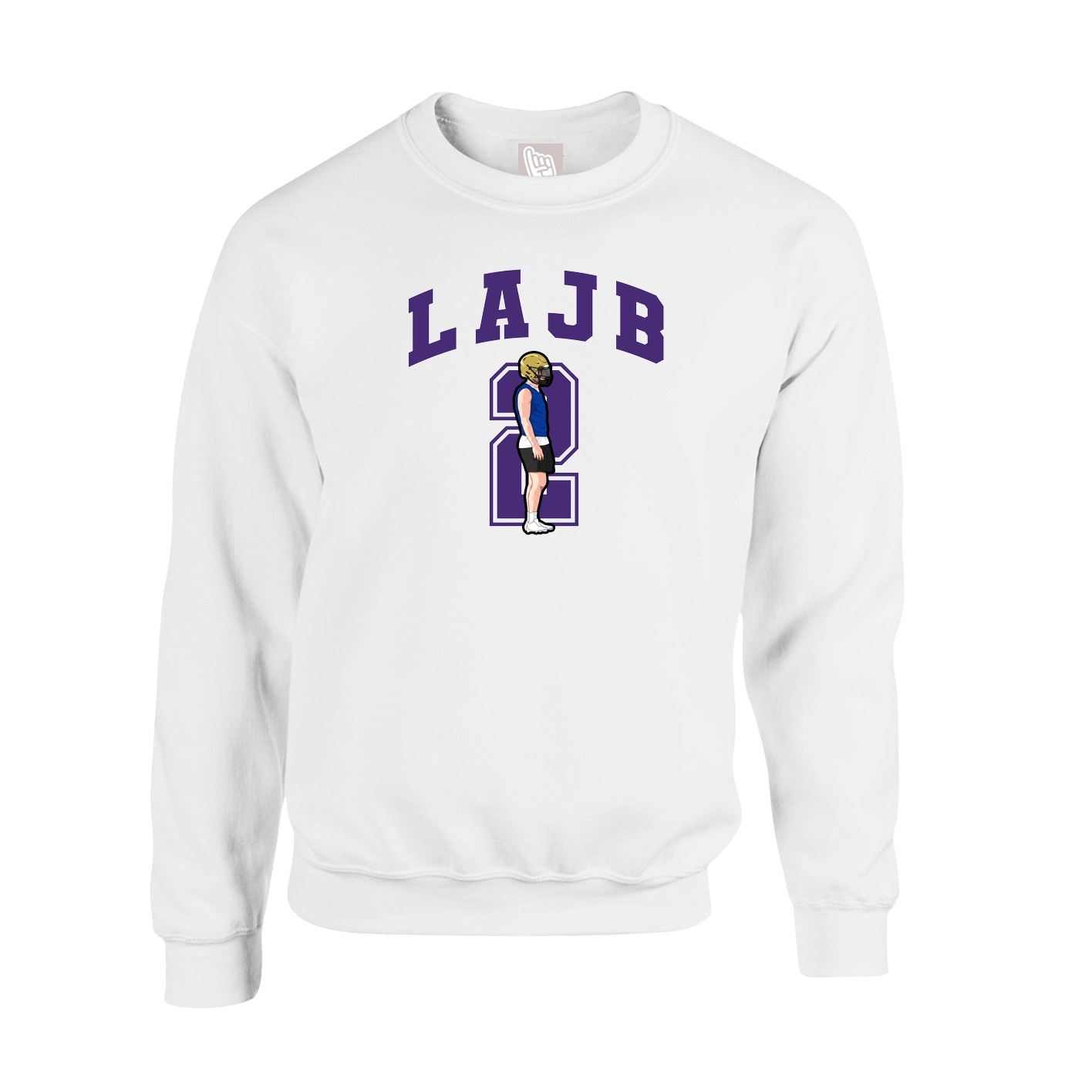 Fleece Crew — Number in White