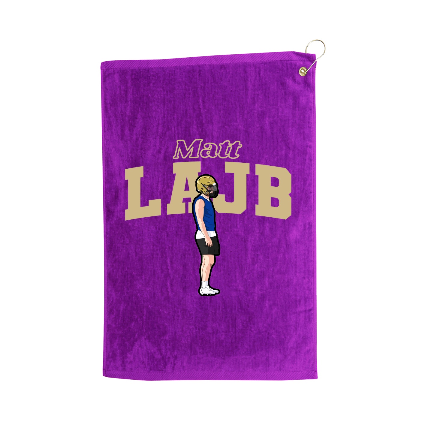 Golf Towel — Name Arch in Purple