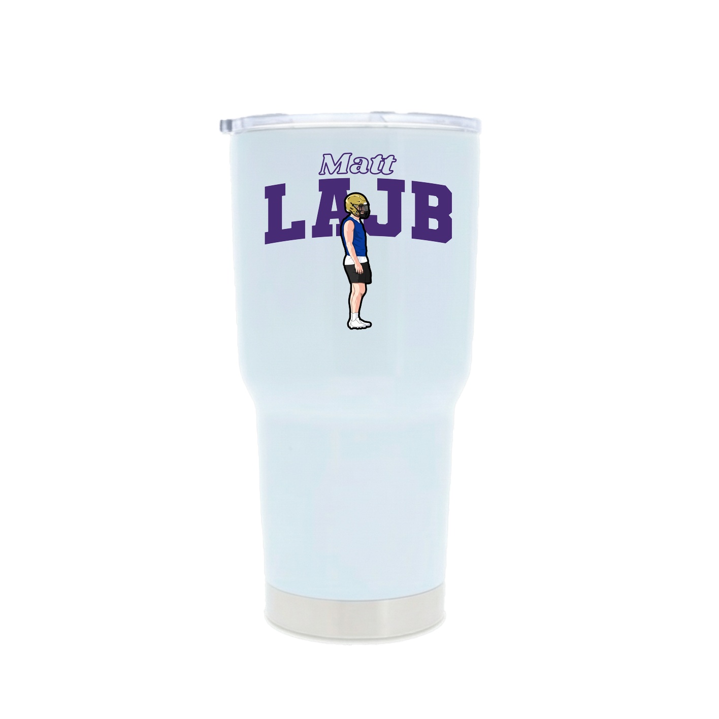 30oz Stainless Steel Tumbler — Name Arch in White
