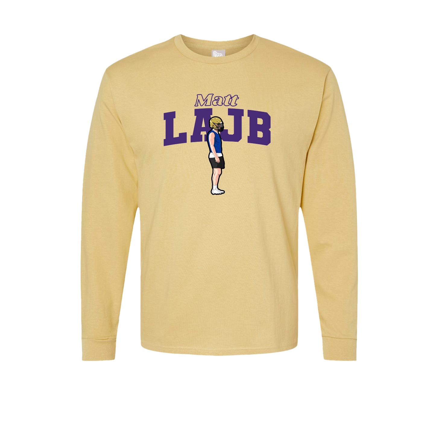 Long Sleeve Tee — Name Arch in Vegas Gold