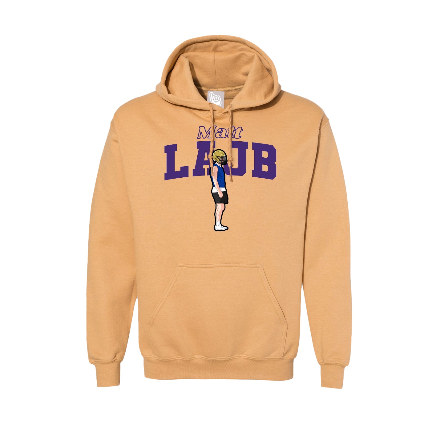 Hoodie — Name Arch in Vegas Gold