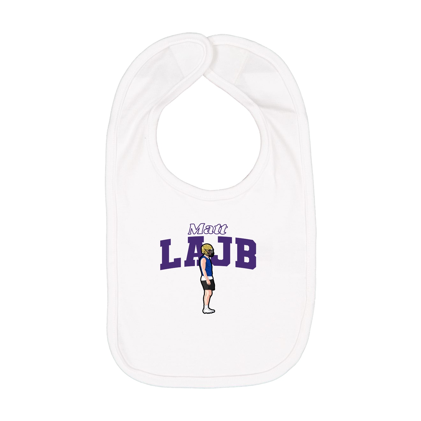Infant Bib — Name Arch in White