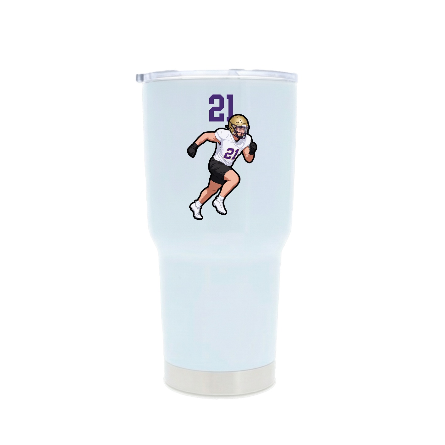 30oz Stainless Steel Tumbler — Number Top in White