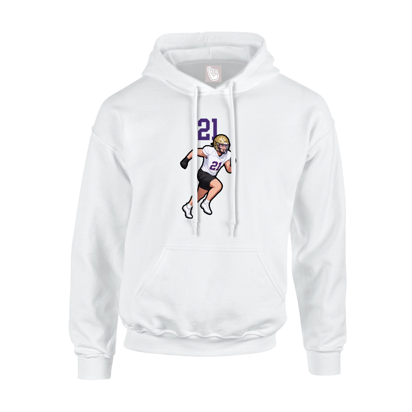 Hoodie — Number Top in White