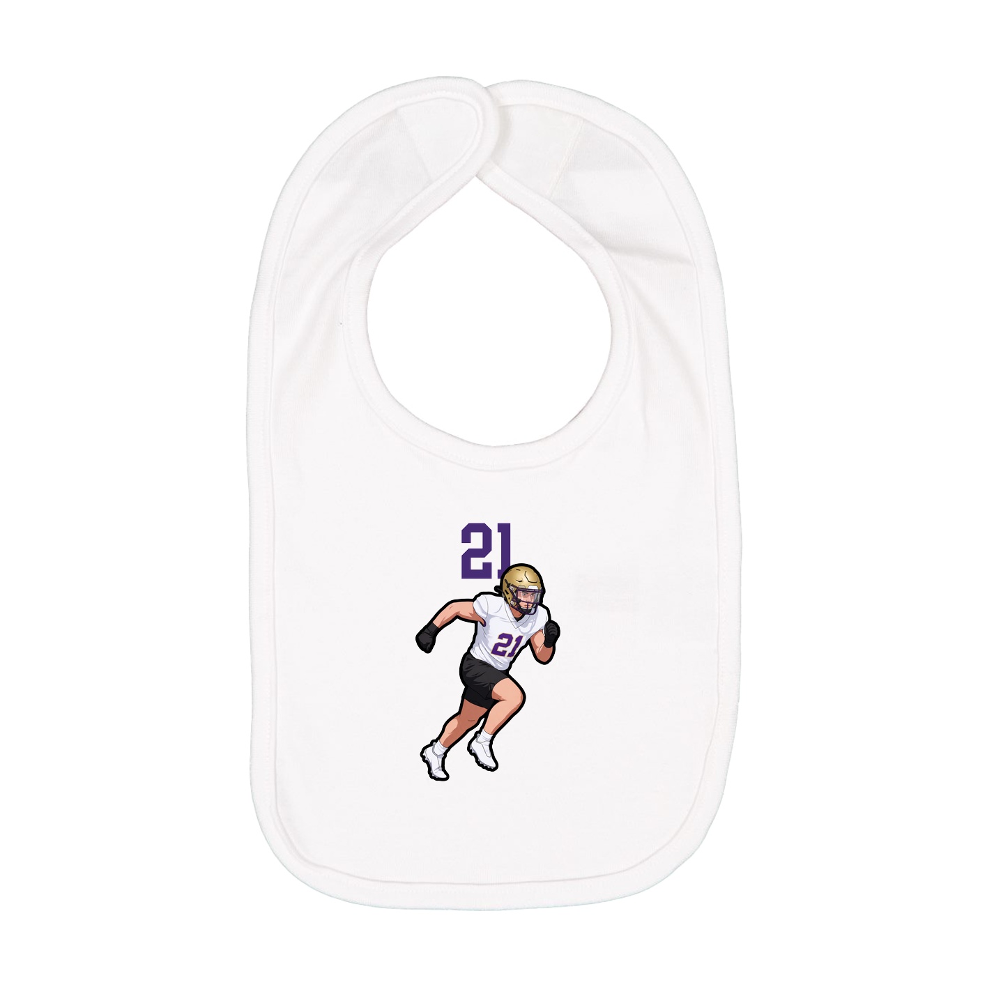 Infant Bib — Number Top in White