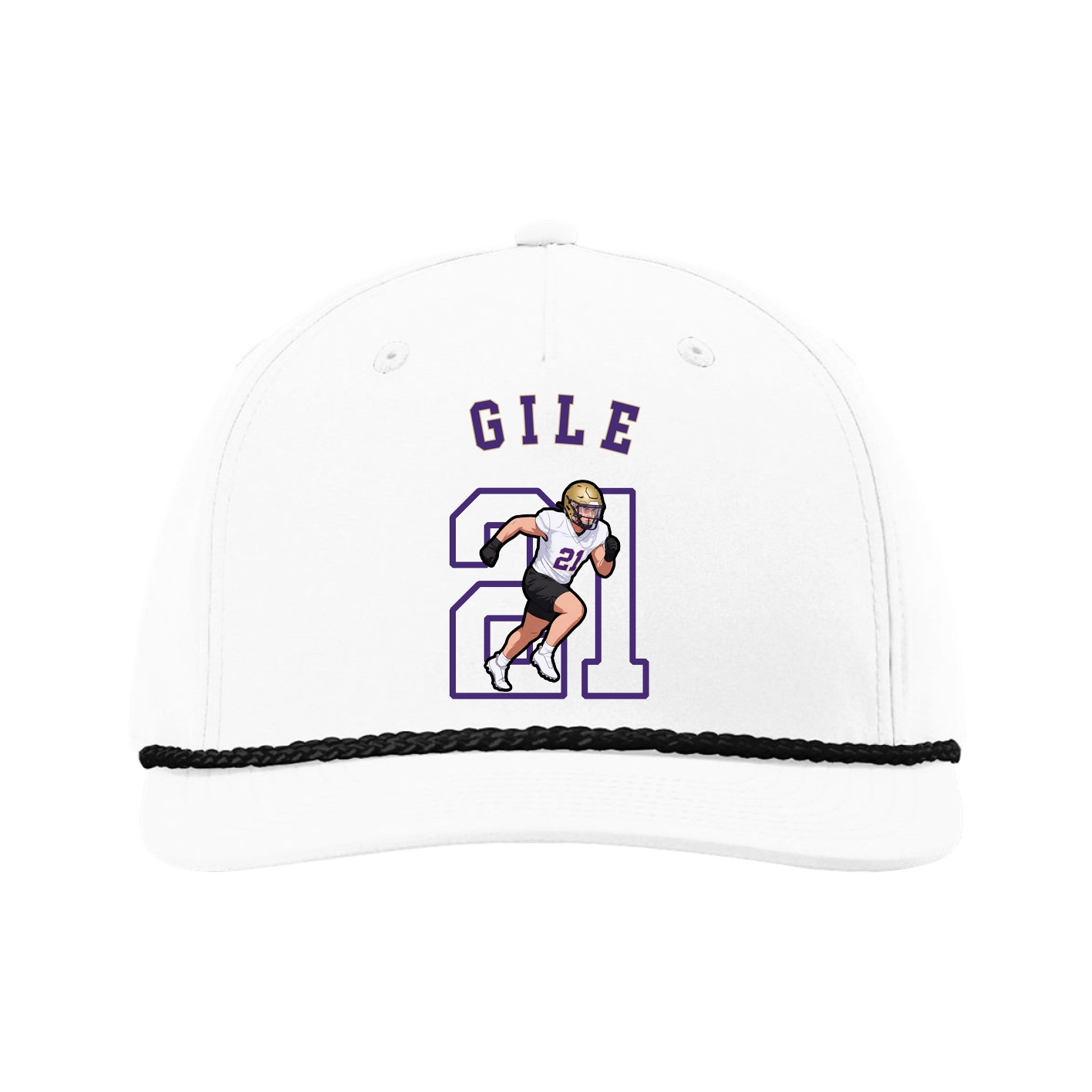 Five-Panel Classic Rope Cap — Shirsey Arch in White