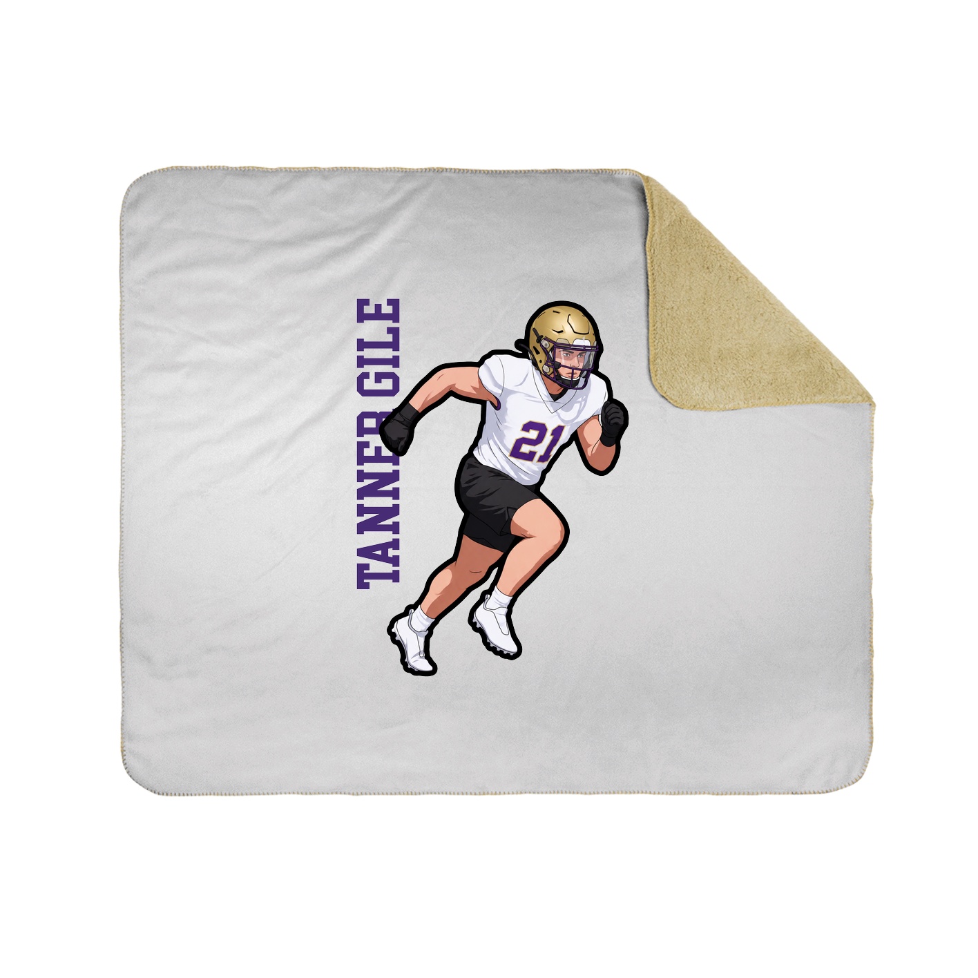 Throw Blanket — Name Vertical in White