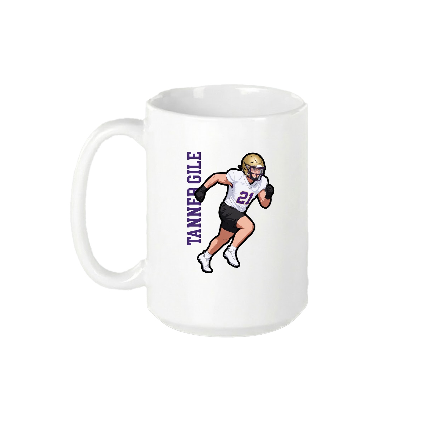 15oz Coffee Mug — Name Vertical in White