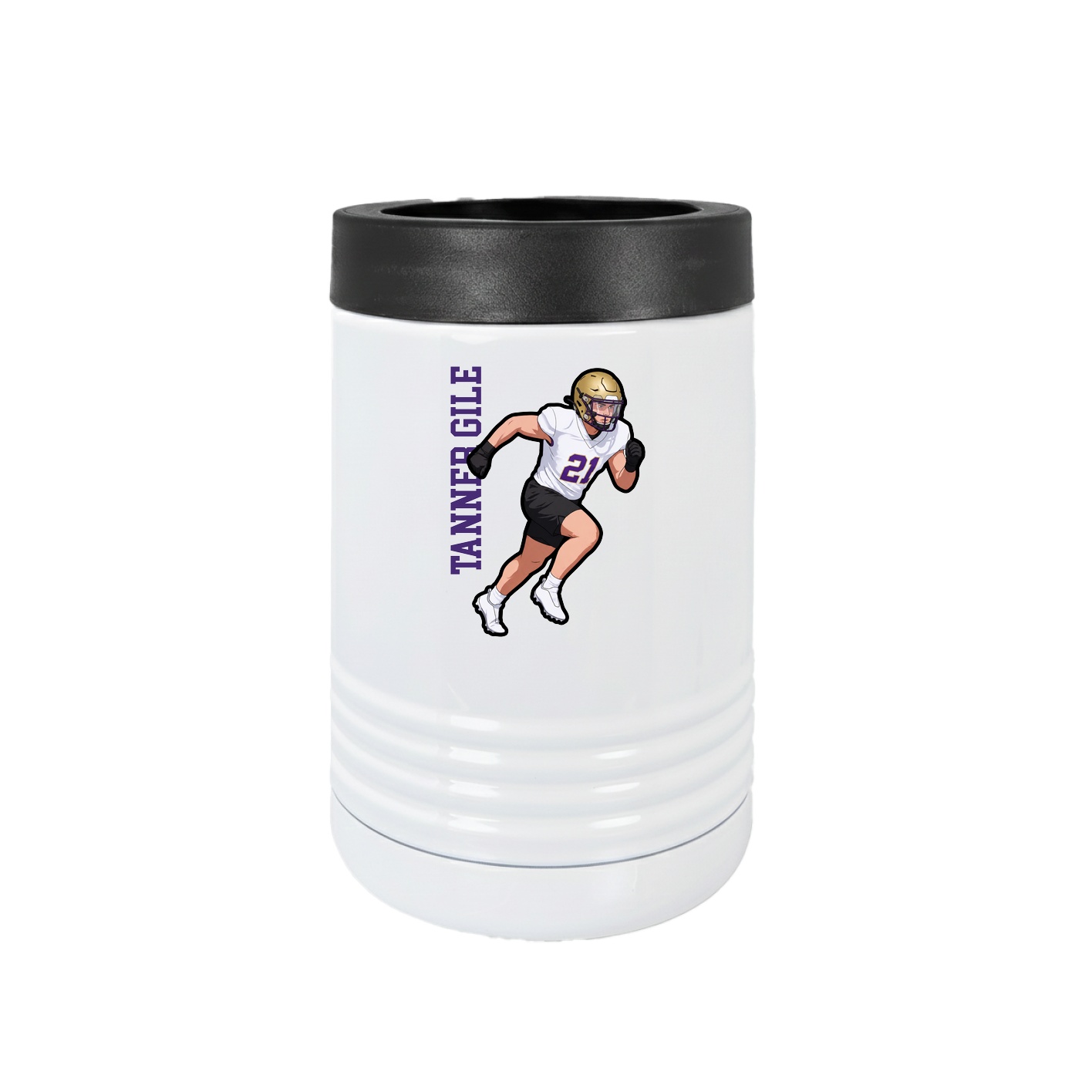 Beverage Holder — Name Vertical in White